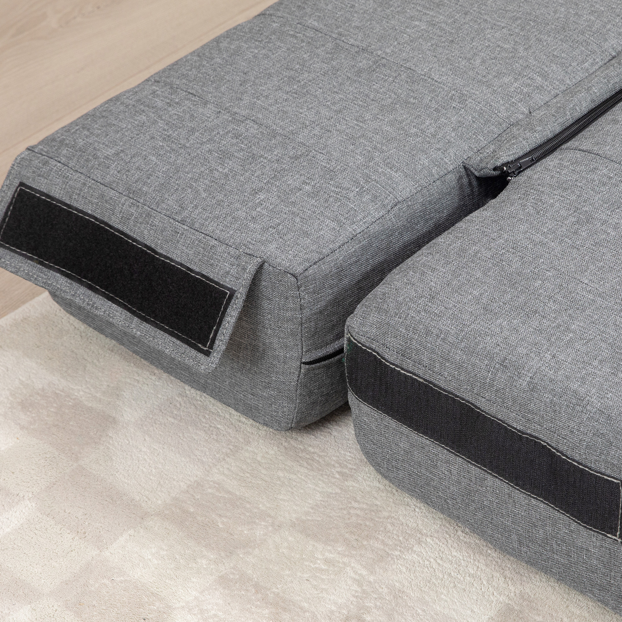 HOMCOM Opvouwbare Gastenbed Stoel, Slaapbank, Opvouwbaar, tot 250 kg, 138x80x50 cm, Grijs