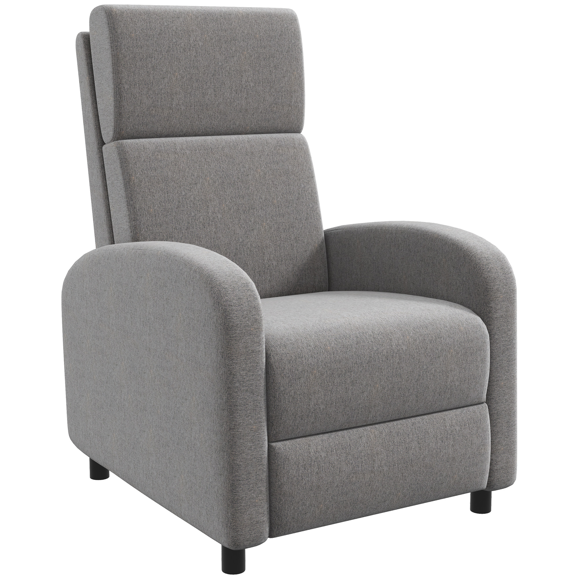 HOMCOM Relaxstoel TV-stoel, uitklapbare voetensteun, kantelbaar tot 160°, 64 x 86 x 102 cm, Grijs