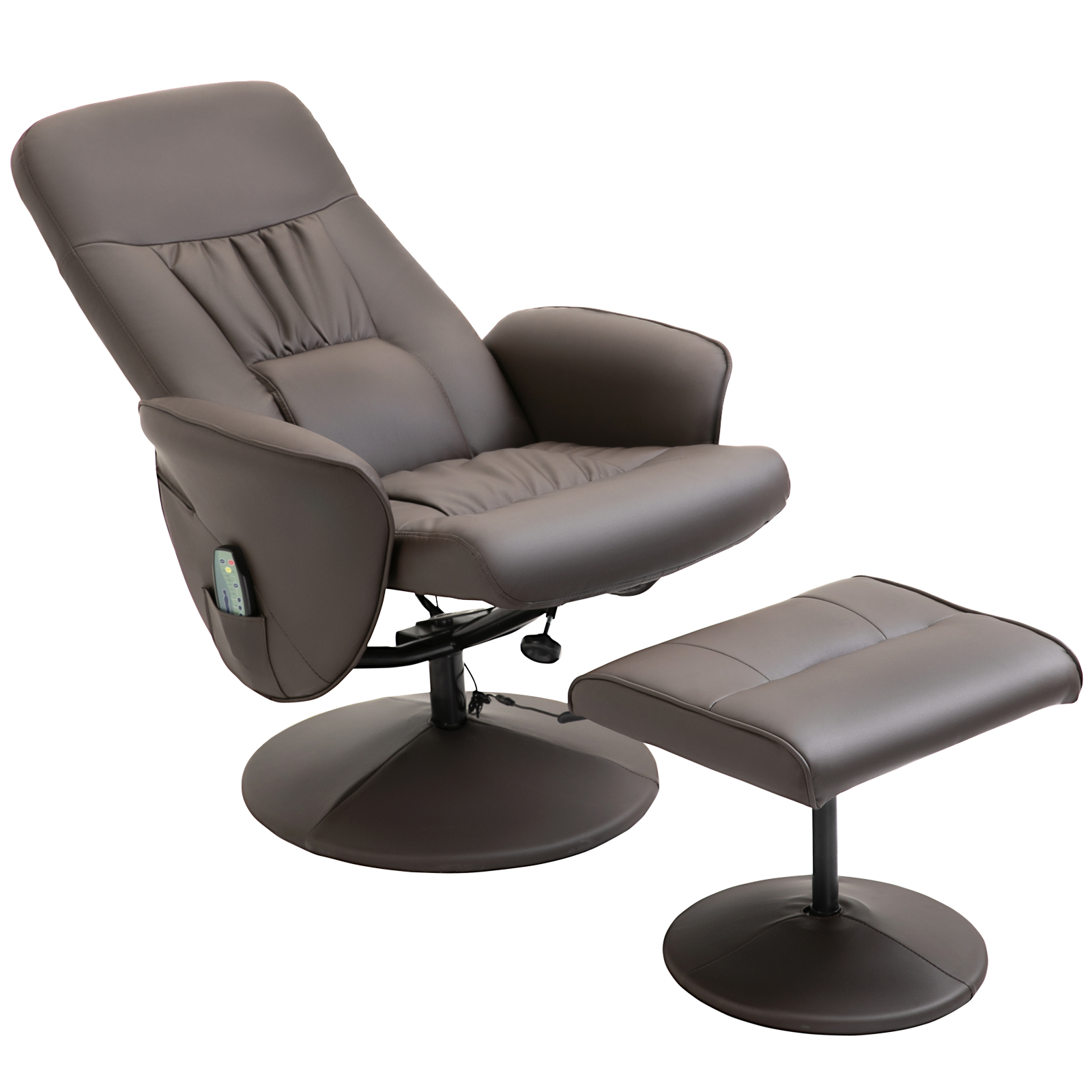 HOMCOM massagestoel met voetenbank 145° helling bruin