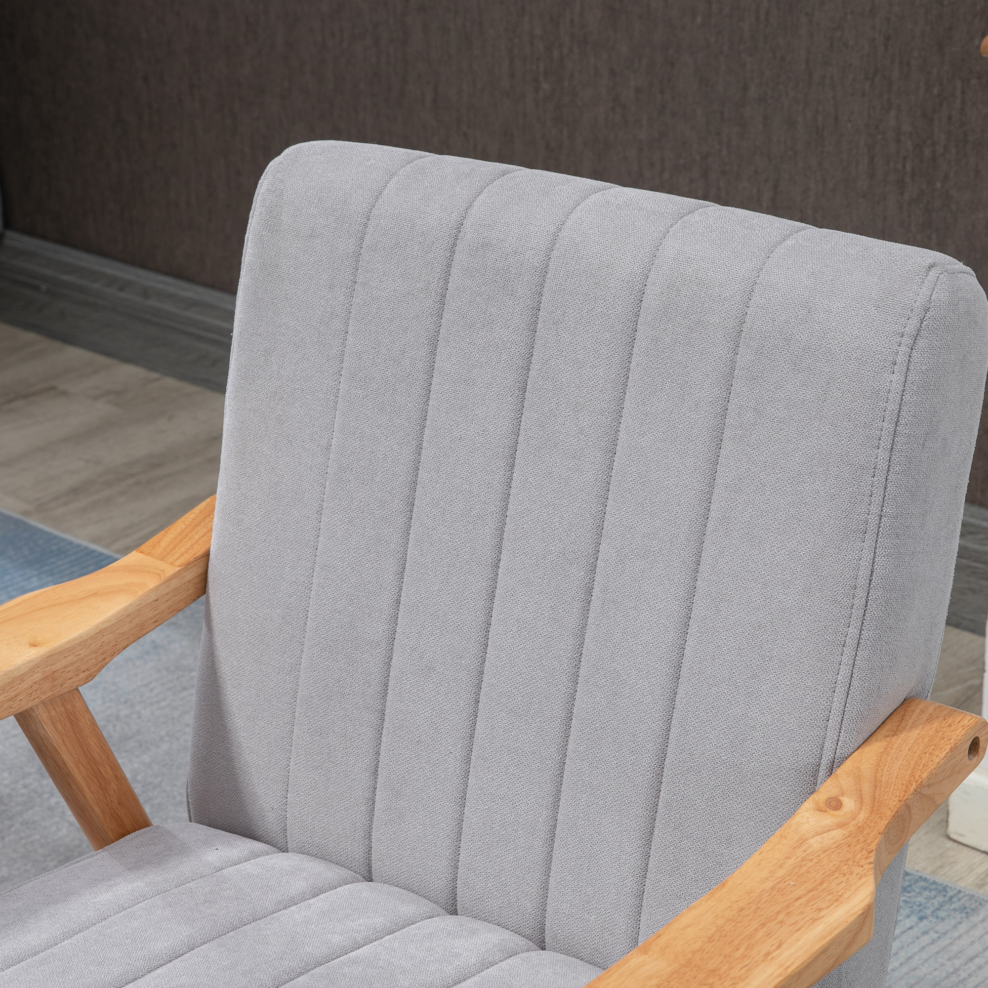 HOMCOM oorfauteuil, gestoffeerde stoel met armleuningen, fauteuil, fauteuil