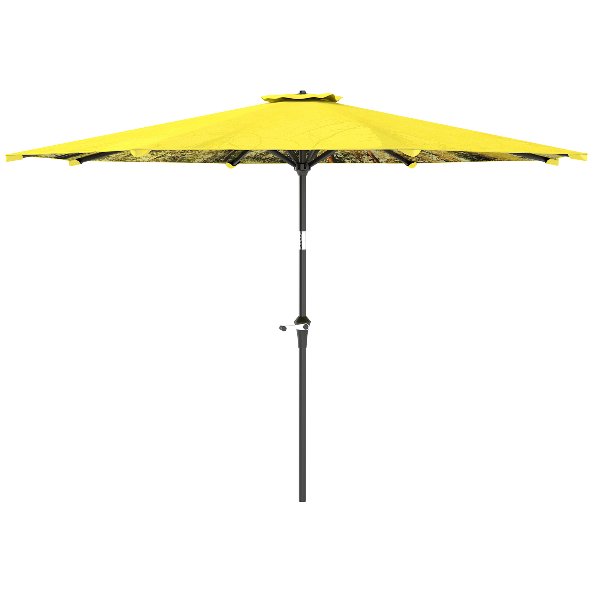 Outsunny Parasol Ø300 cm met Handmolen, Achthoekig, Geel