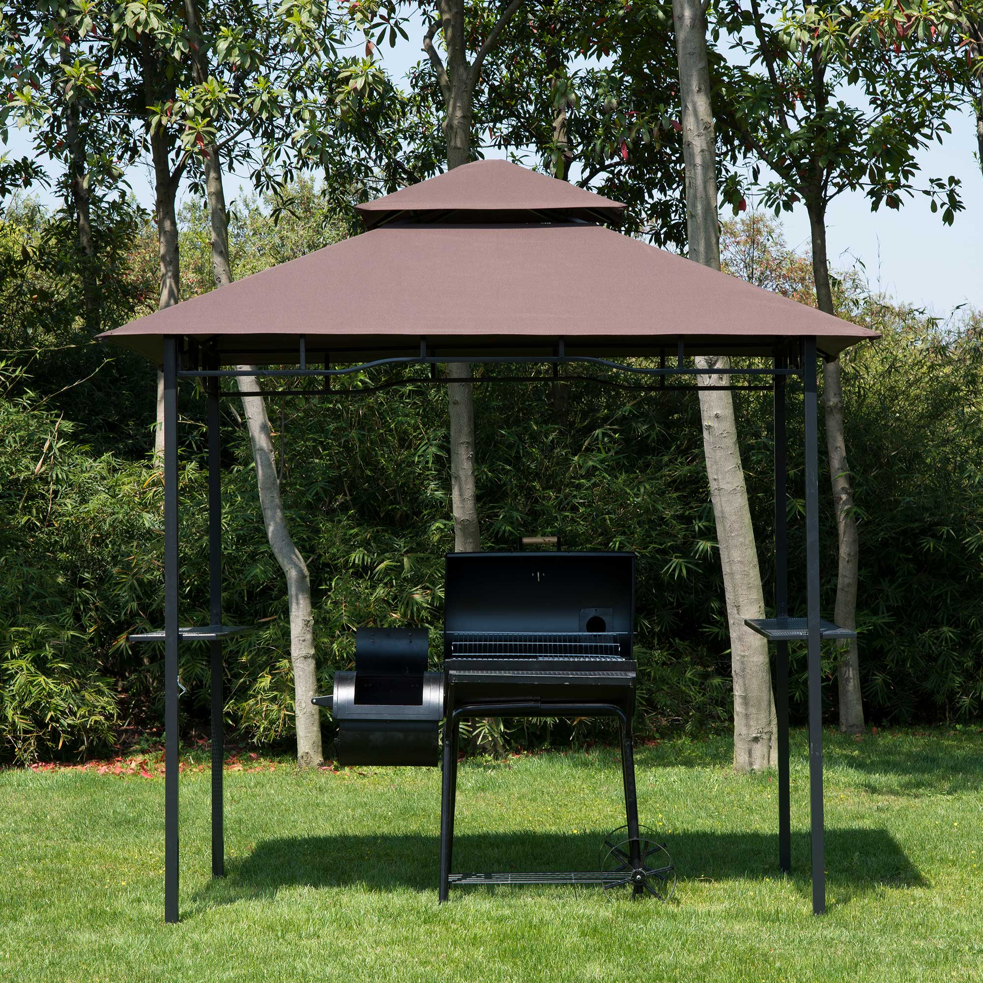 Barbecuepaviljoen barbecuetent tuintent balkon barbecue paviljoen dubbel dak staal