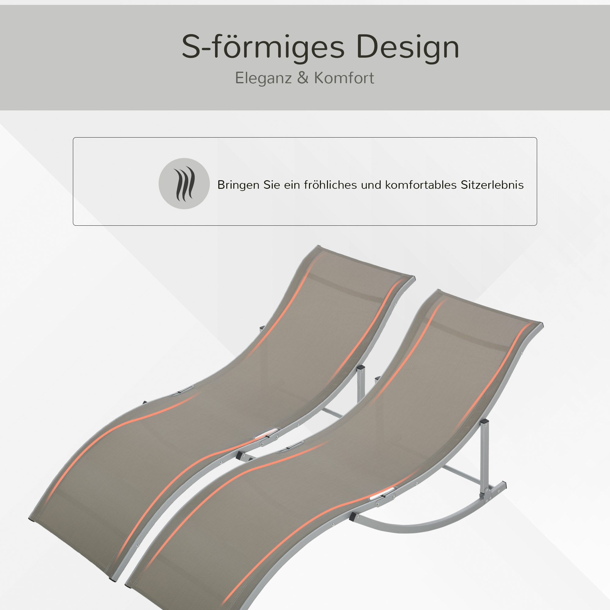 Set van 2 tuinstoelen ligstoel stoffen ligstoel relaxstoel ergonomisch aluminium Texteline