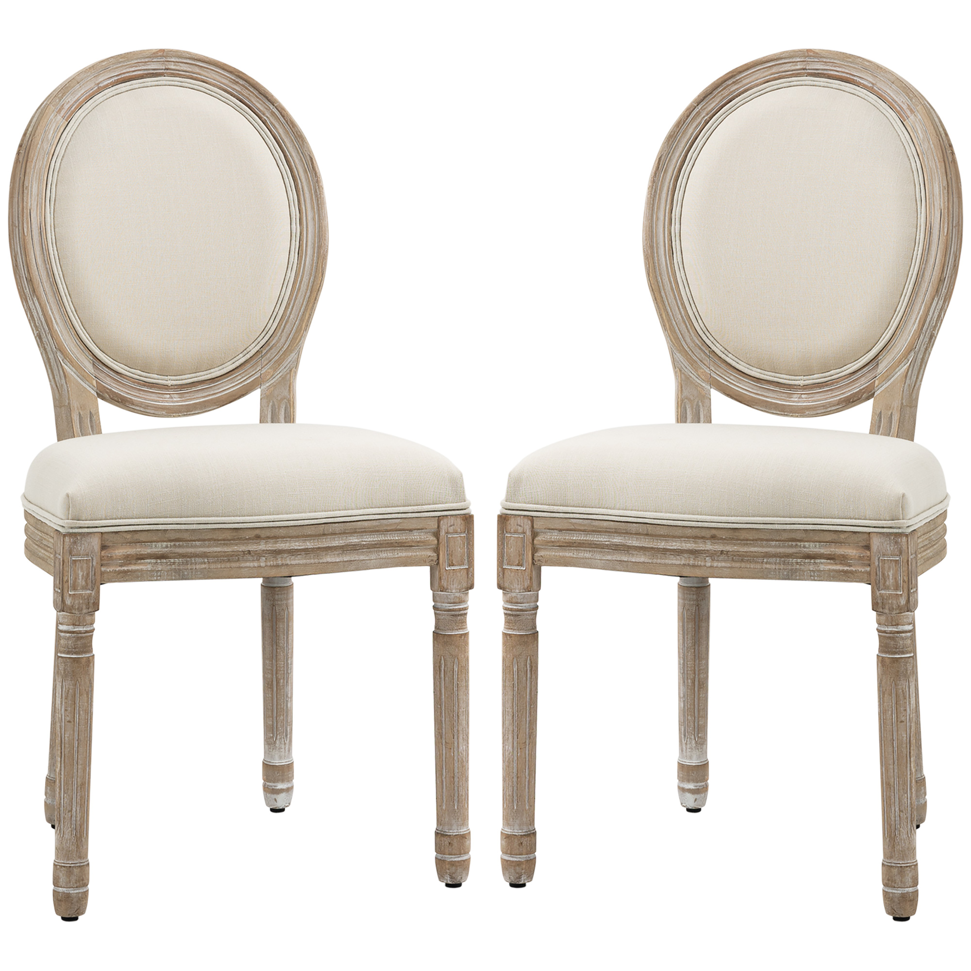 HOMCOM set van 2 eetkamerstoelen 49 cm x 56 cm x 96 cm