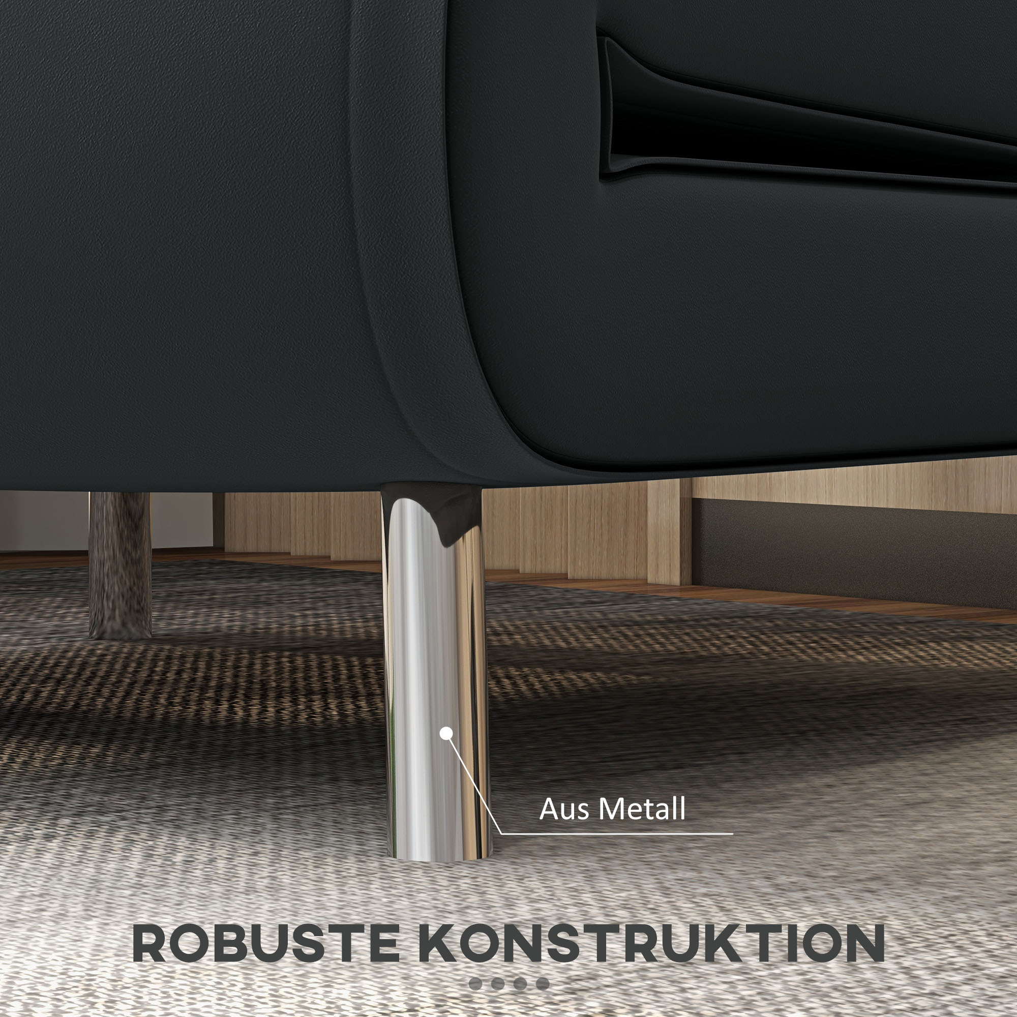 HOMCOM Ligstoel Stoel met Ligfunctie Slaapstoel, Knoophechting, fluweeloptiek, 77 cm x 88 cm x 83 cm, Zwart