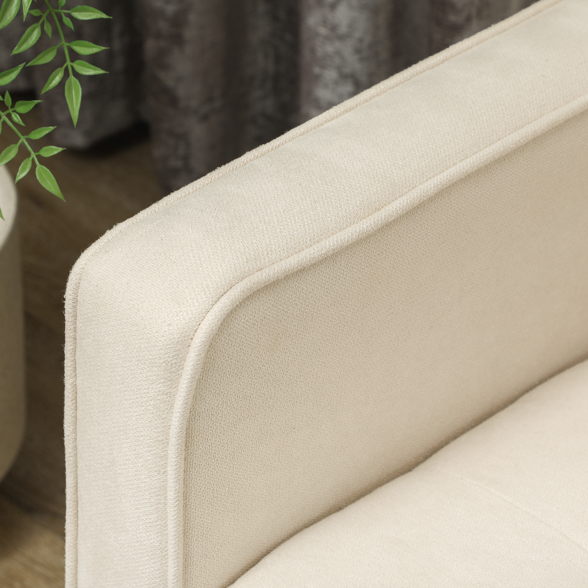 HOMCOM 3-Zits Sofa met Opbergruimte, Knoopstiksel, Gepolsterde Bank, 166,5 x 62 x 82 cm, Crèmewit