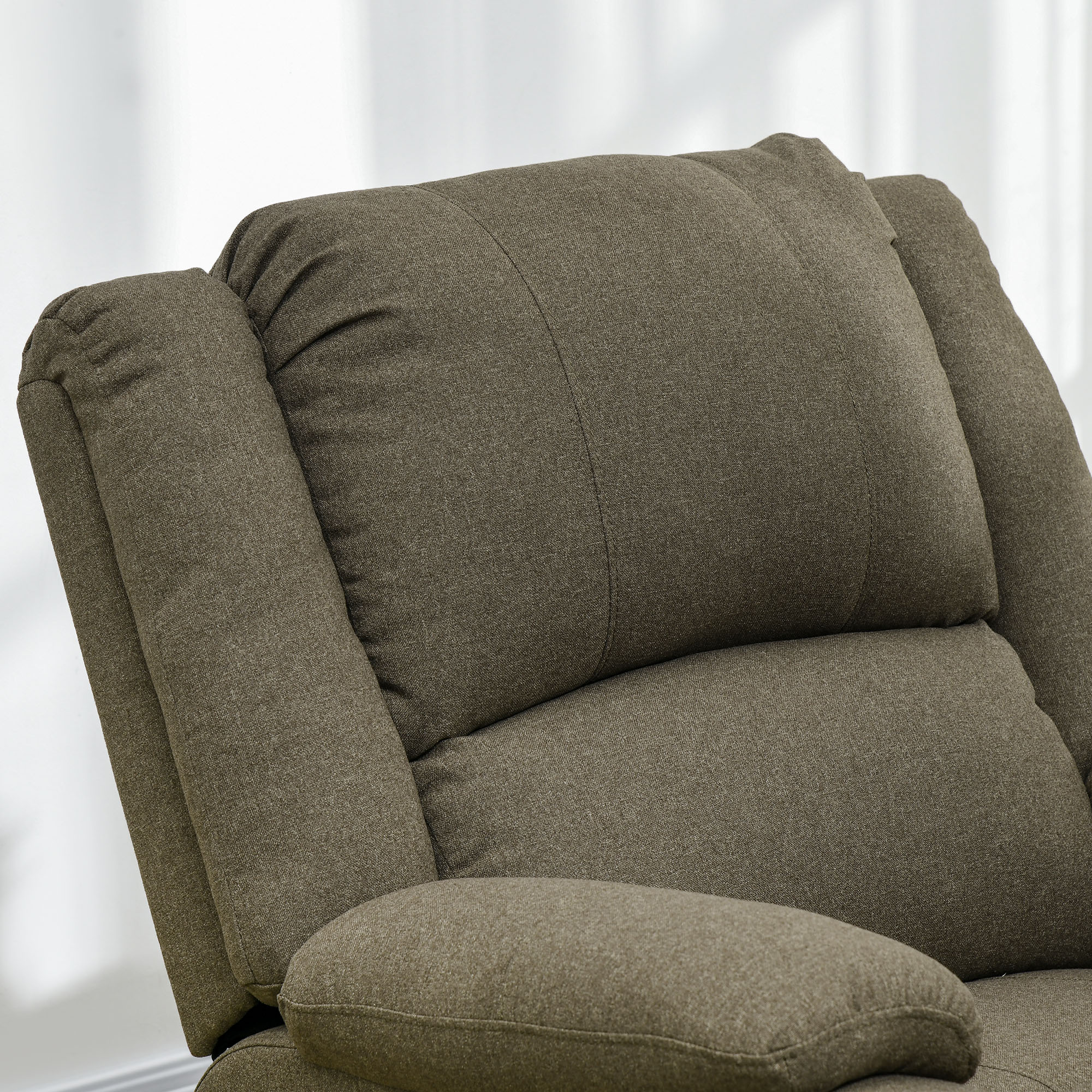 HOMCOM Relaxfauteuil met Ligfunctie en Voetsteun, Verstelbaar, Tot 150 kg, Stalen Frame, 90 x 96 x 98 cm, Bruin