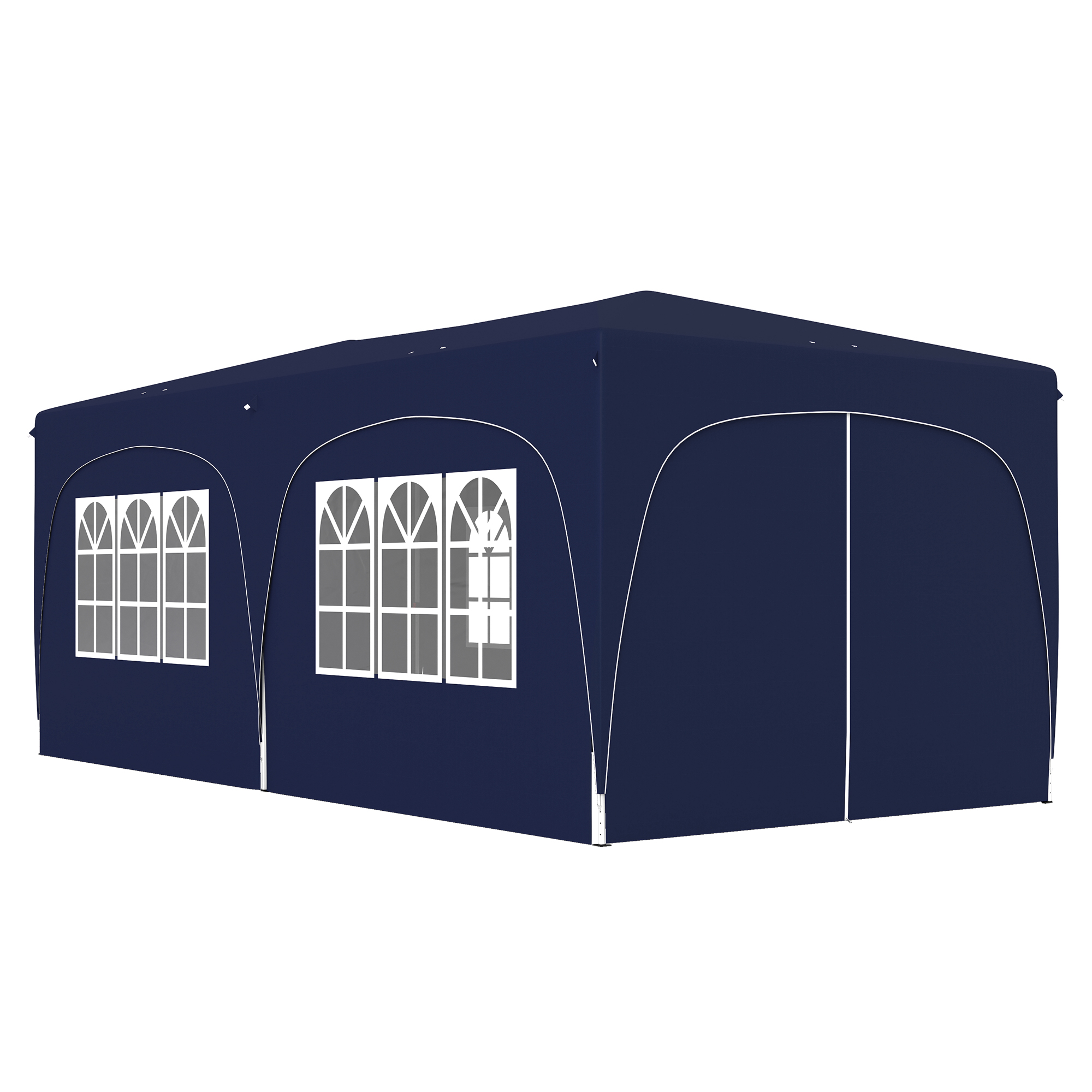 Outsunny 3 x 6 m Pop-up Paviljoen met Zijwanden, UPF50+ Hoogteverstelbaar Tuinpaviljoen met Draagtas en Zandzakken
