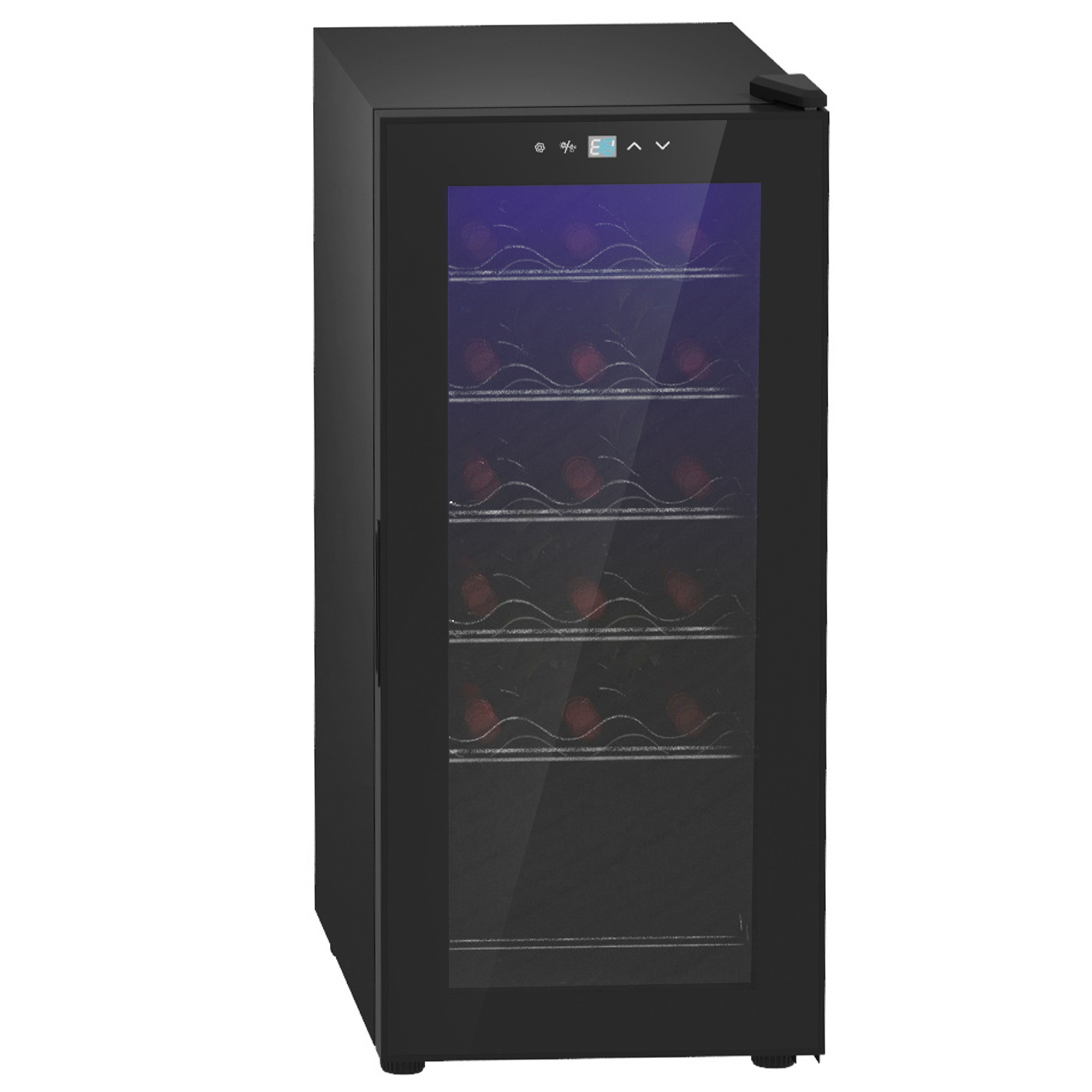 HOMCOM Wijnkoelkast, Stil, 5-18°C, Touchscreen, Verlichting, 34,5x45x78cm, Zwart