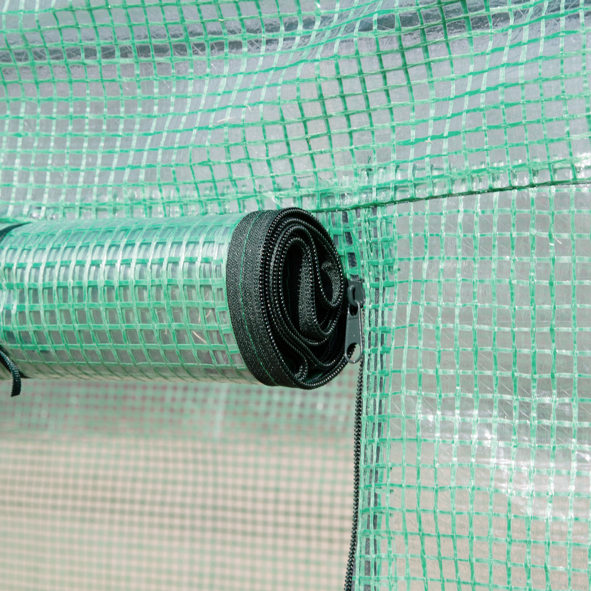 Outsunny foliekas 3 x 2 x 2 m tunnel inloopkas kas plantenhuisfolie tent 6 ramen UV-bescherming groen