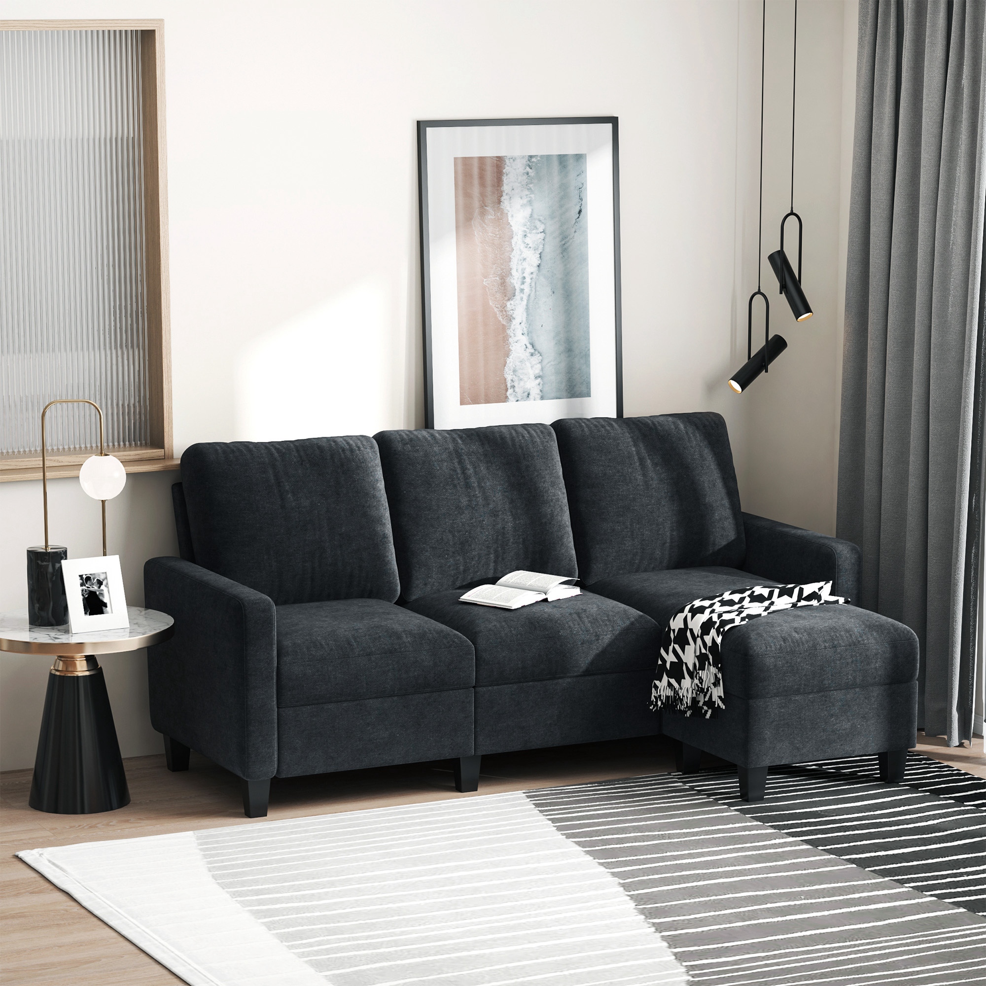 HOMCOM Keukenkast, keukenbuffet met lade, multifunctionele kast met 2 open niveaus, 2 kasten, vitrinekast met anti-kantelbeveiliging, voor woonkamer, wit, 100 x 40 x 180 cm