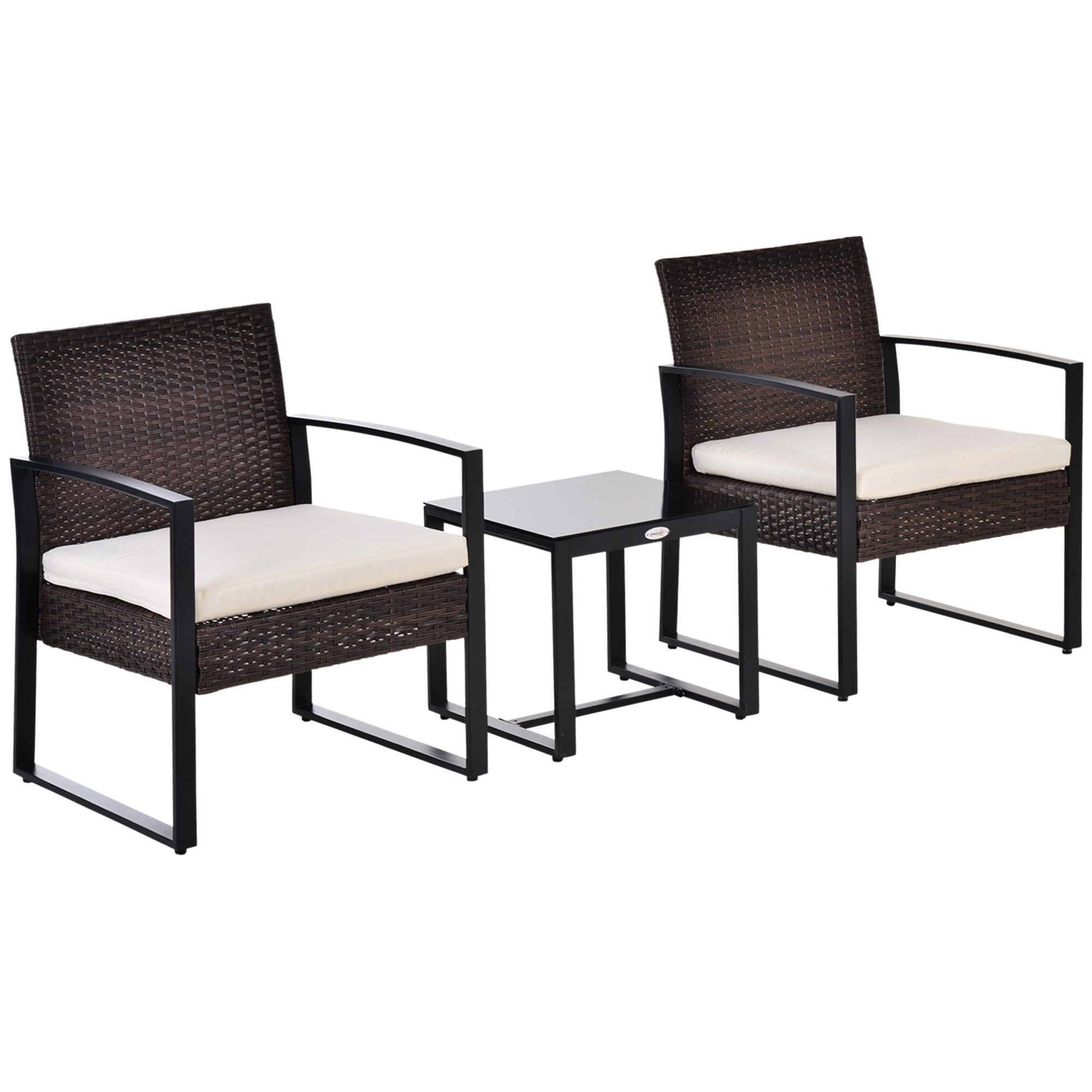 Poly-rotan zitgroep 3-delig Garnituur 63 cm x 57 cm x 76 cm