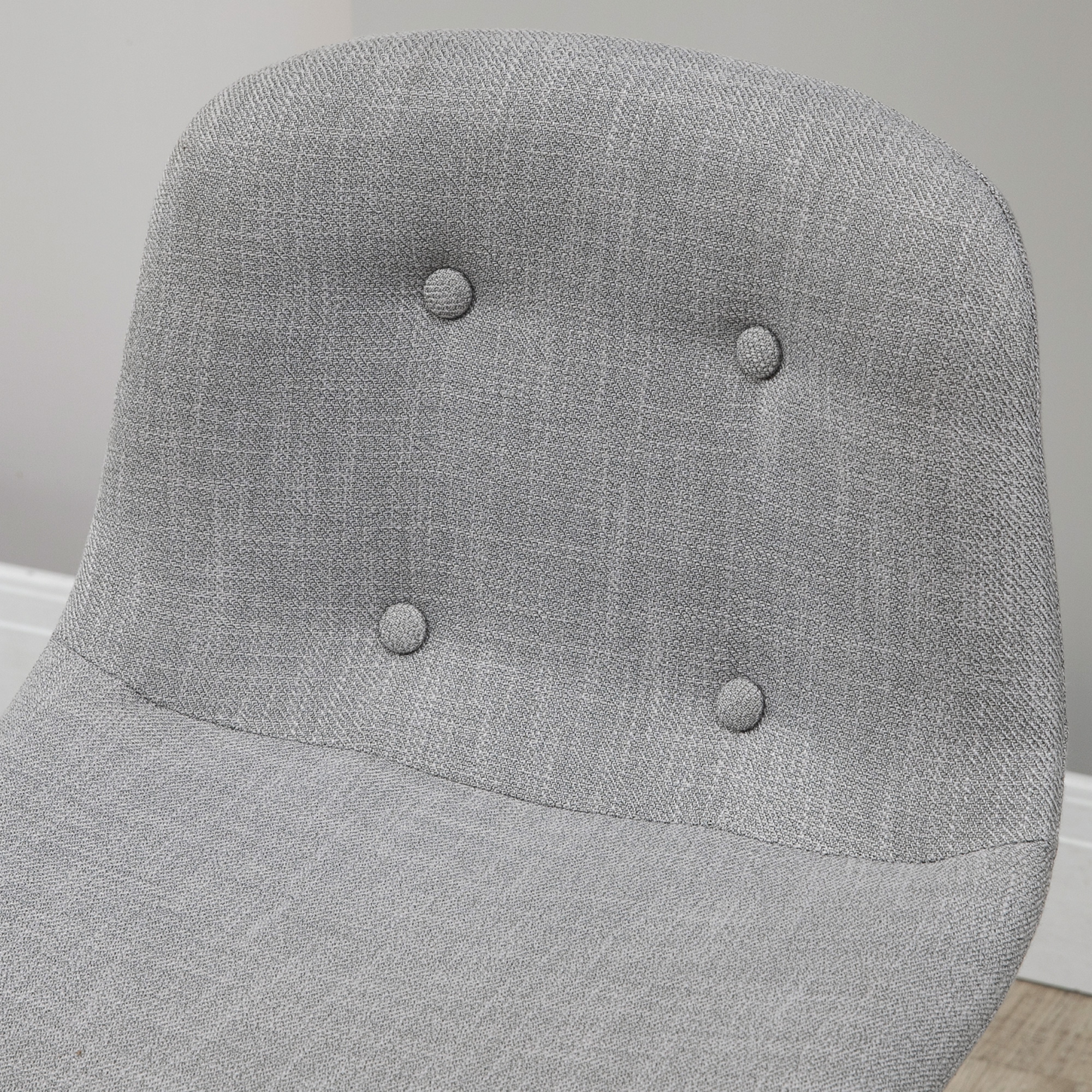 HOMCOM 5-delige Bargarnituur, Tafel en 4 Stoelen, Knoopafwerking, Dikke Bekleding, Linnenlook, Grijs