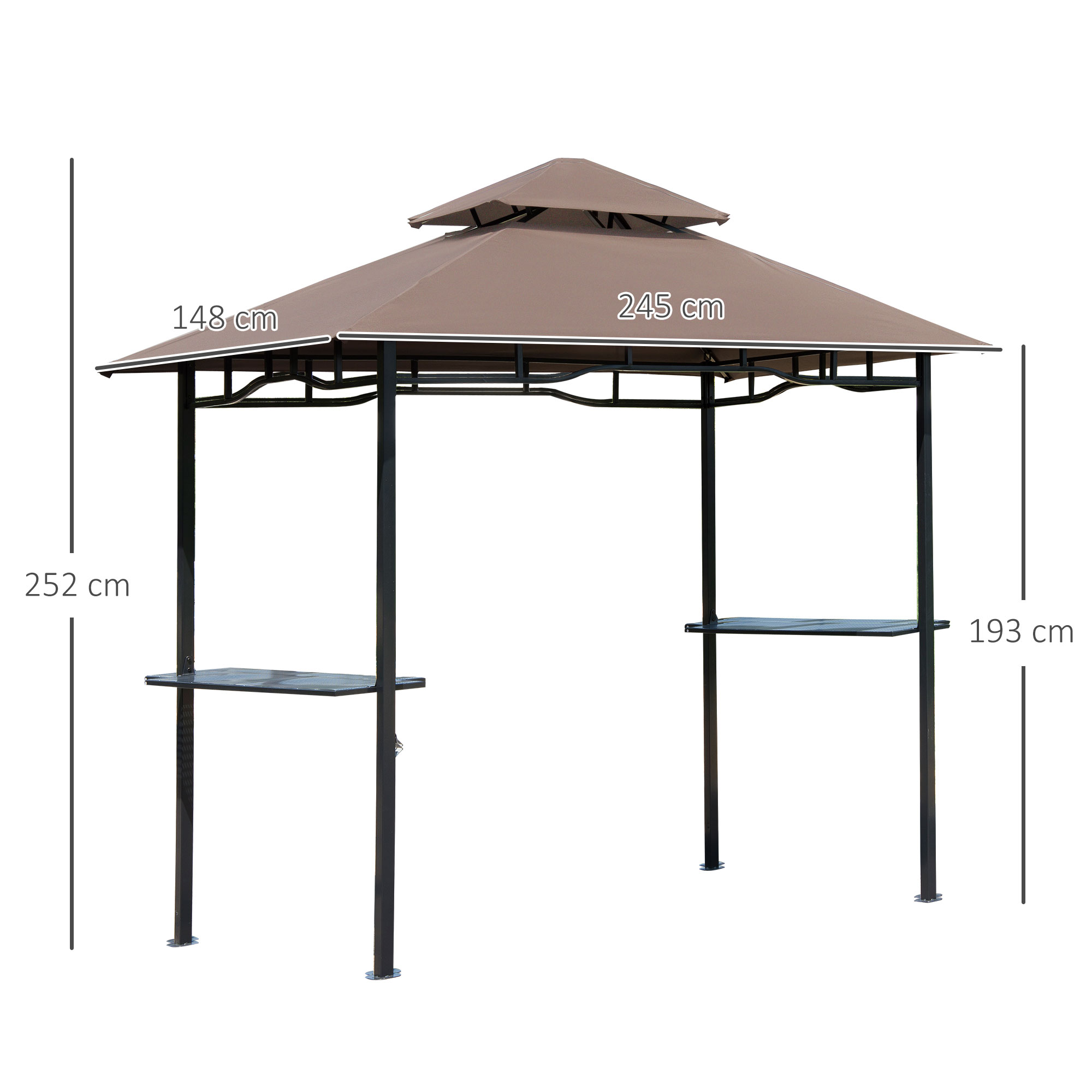 Barbecuepaviljoen barbecuetent tuintent balkon barbecue paviljoen dubbel dak staal