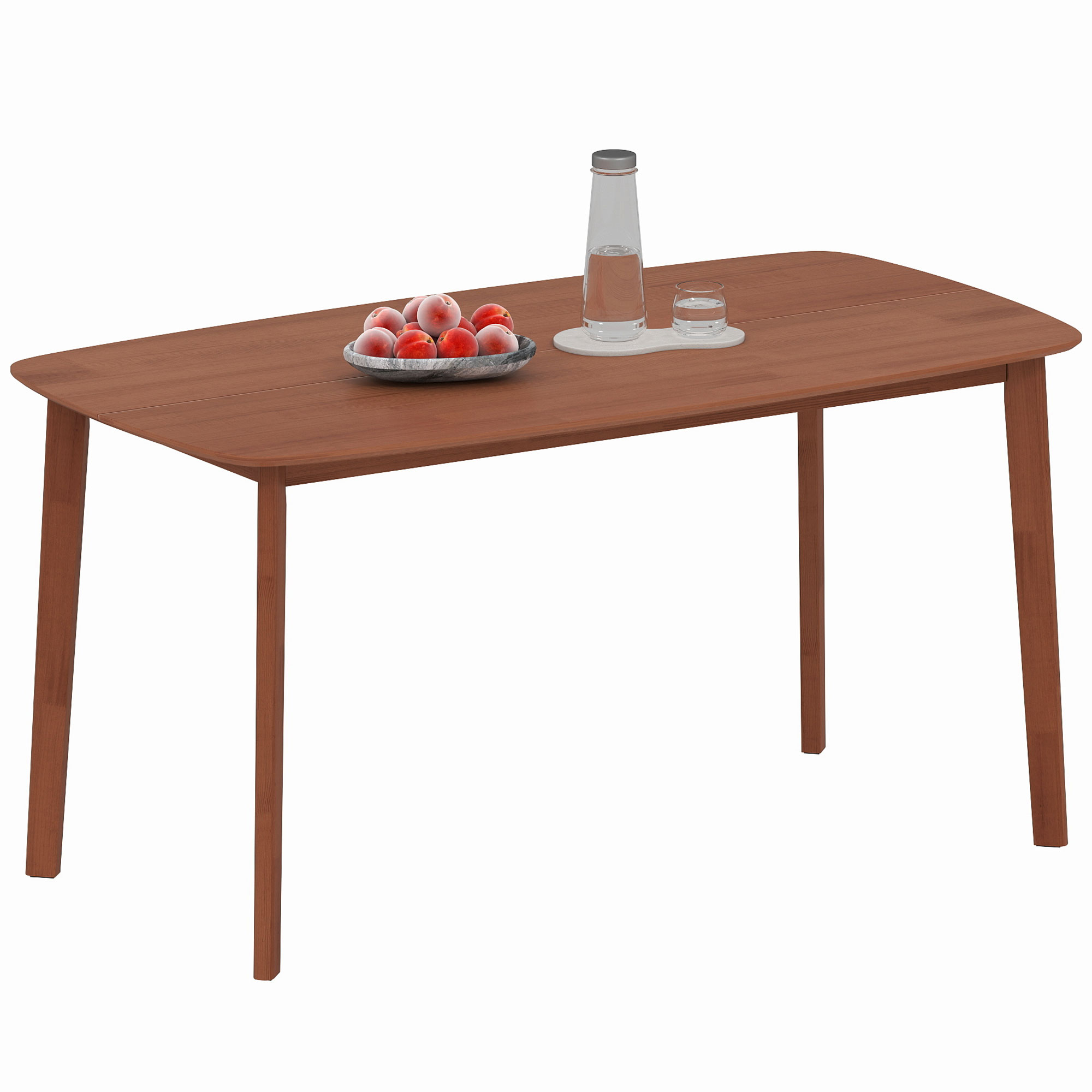HOMCOM Eettafel, Landhuisstijl, Gelakte Oppervlakte, Hout, 150 x 80 cm, Bruin