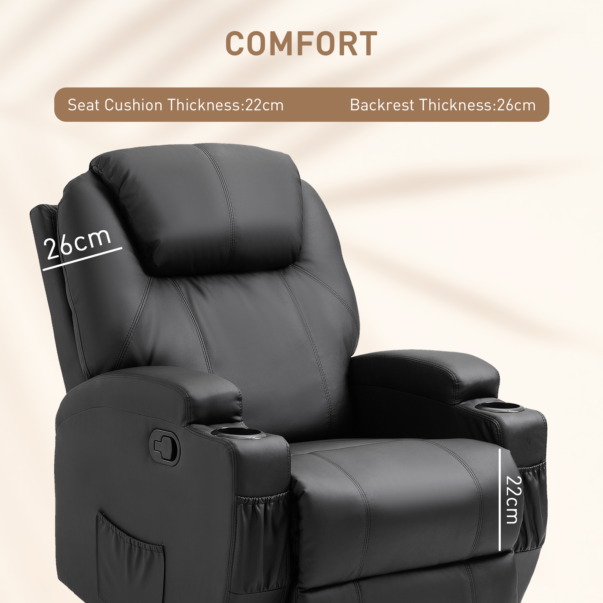 HOMCOM massagestoel tv-stoel relaxstoel tv-stoel