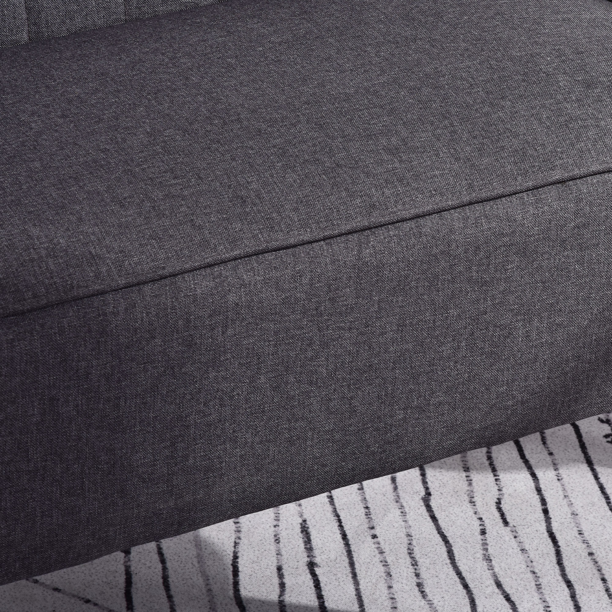HOMCOM Sofa Retrodesign 2-zitsbank, houten poten, 117 cm x 56,5 cm x 77 cm, Donkergrijs