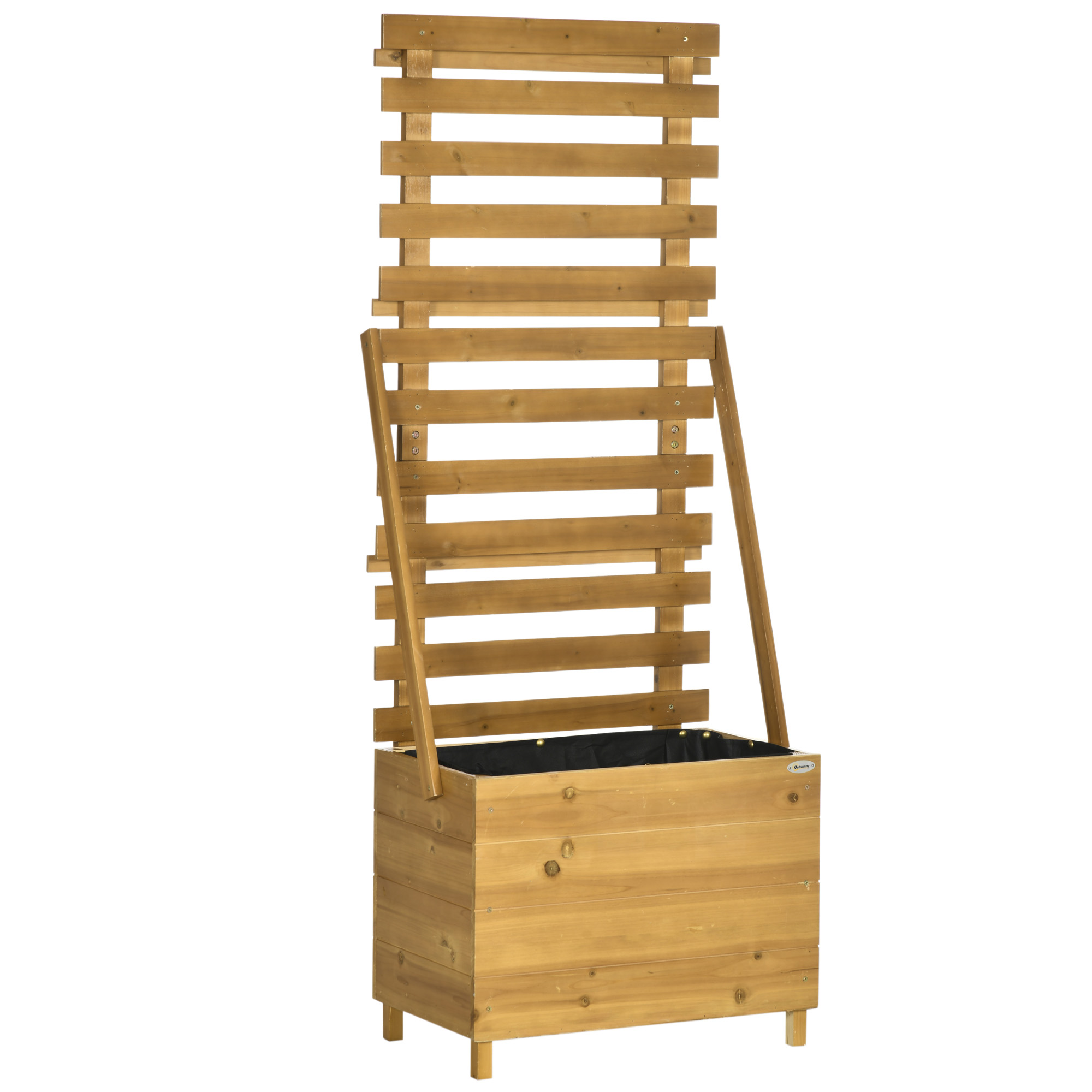 Outsunny Verhoogd Bed 63x39x160 cm Houten voor Terras en Tuin, Bruin