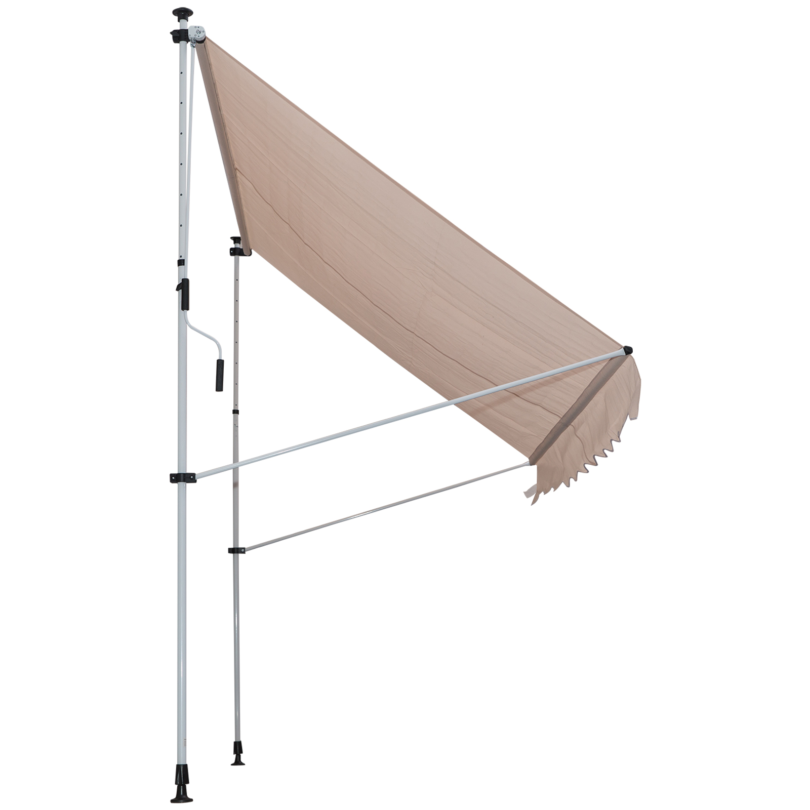 Outsunny Luifel vouwarm knikarmluifel zonwering handslinger balkon aluminium 2 x 1,5 m beige