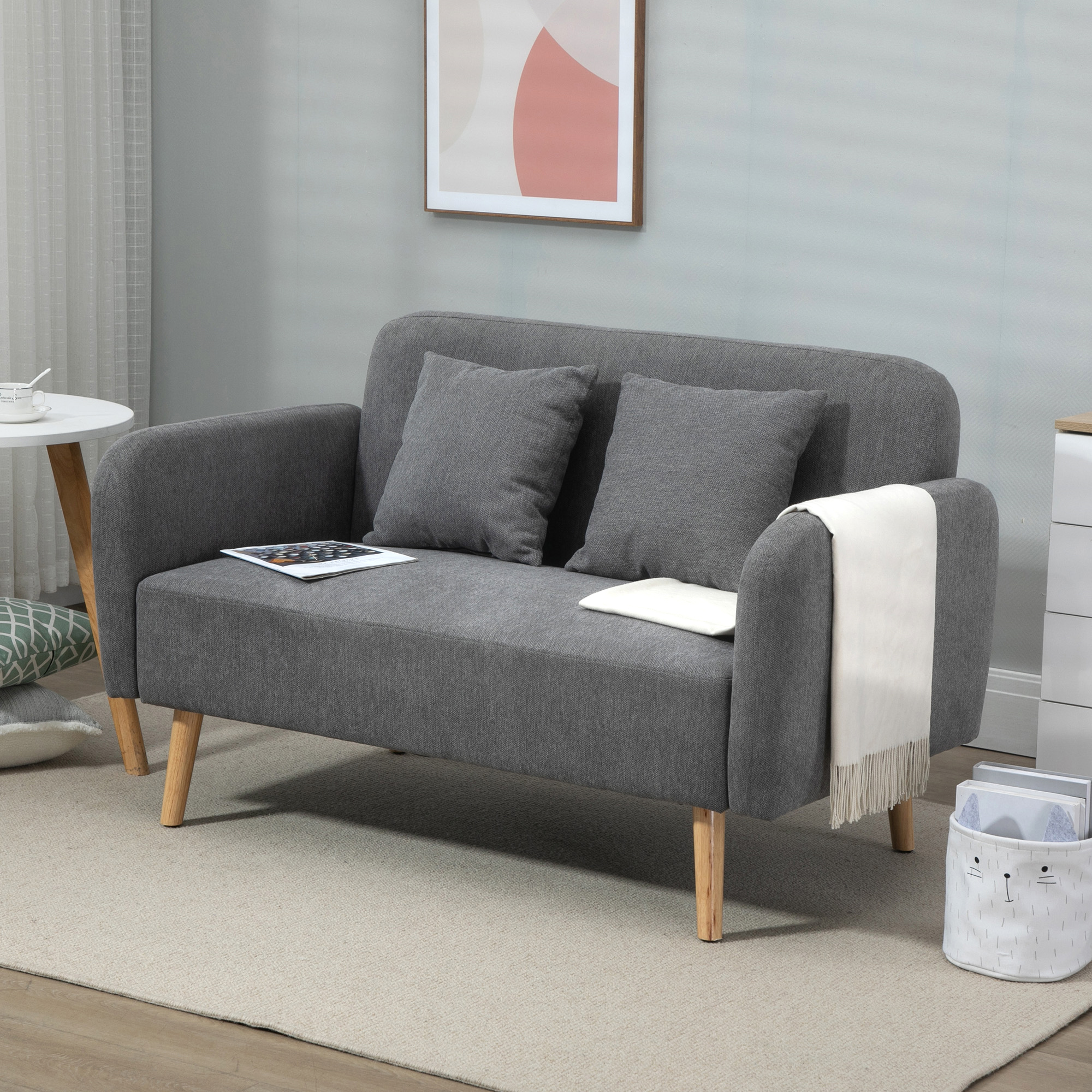 HOMCOM 2-zits tweepersoonsbank 130 cm x 70 cm x 80 cm