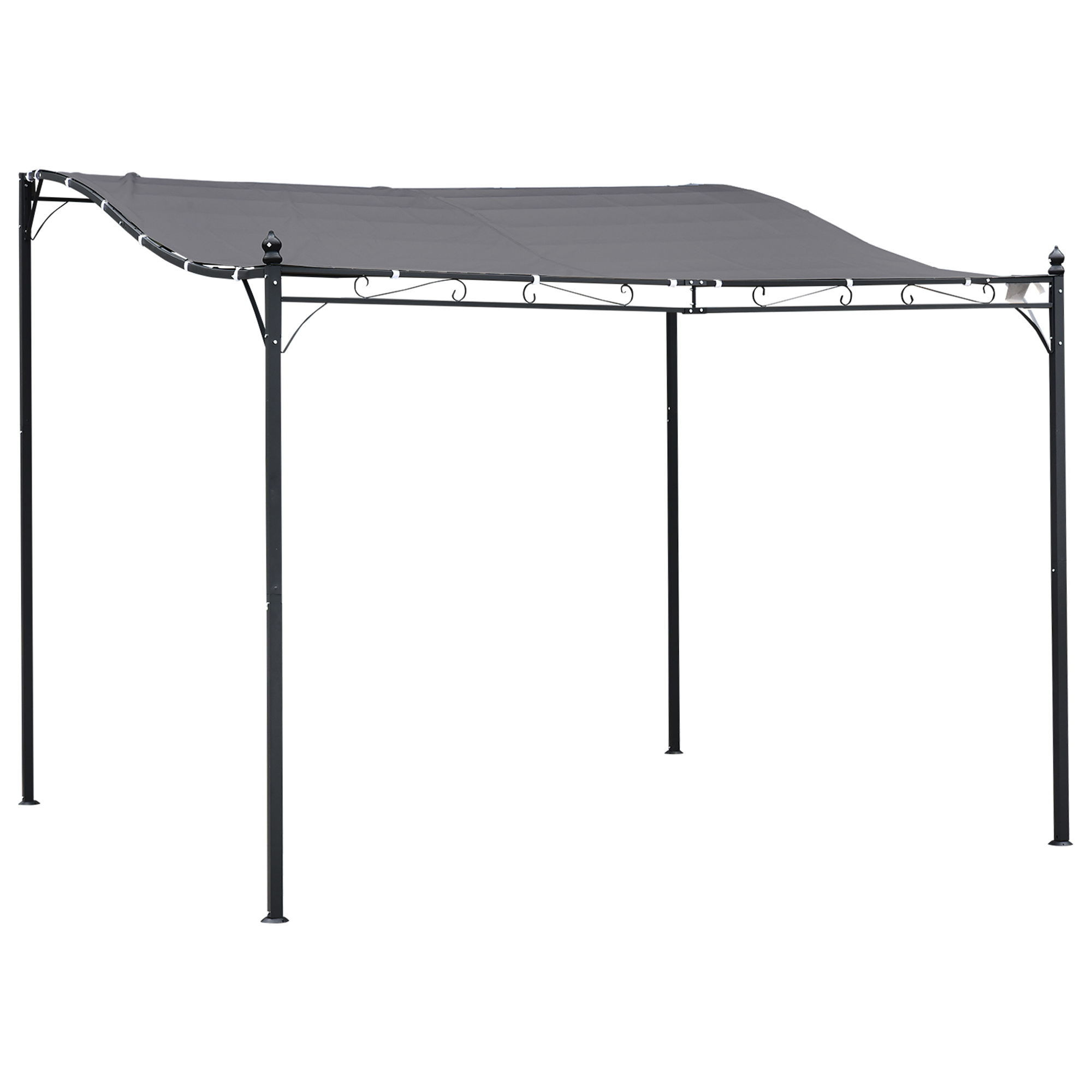 Outsunny Pergola Gazebo Gazebo Luifeltent Metaal Grijs 297x297cm