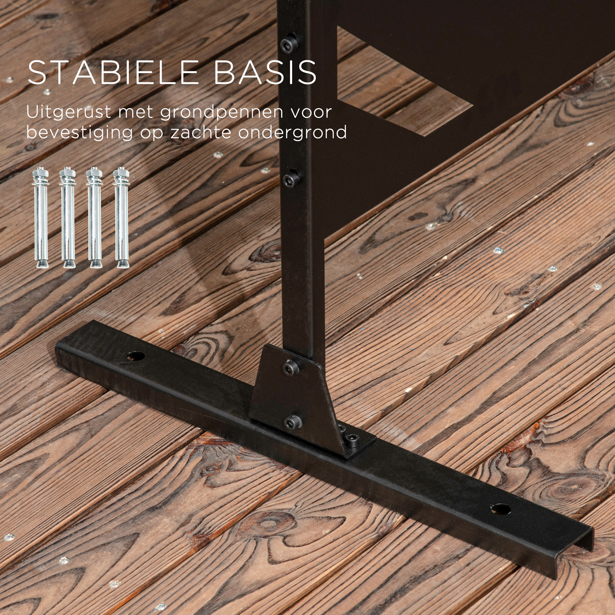 Outsunny Buitenscherm Privacy Stalen Frame Palmblad Silhouet 120x198 cm, Zwart