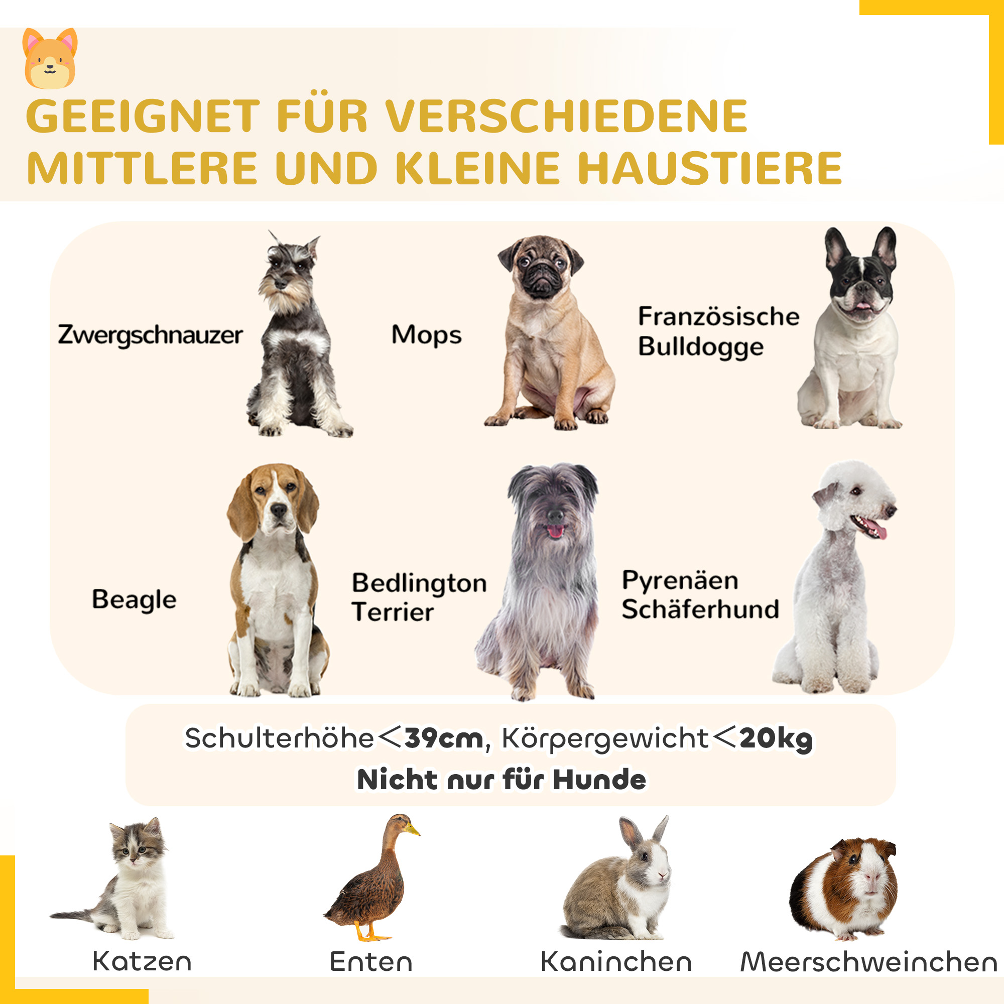PawHut Puppyren, 76 cm Hoog/ong. 2,5 m², 8 Panelen, Bodemzeil, Combo-Dakzeil