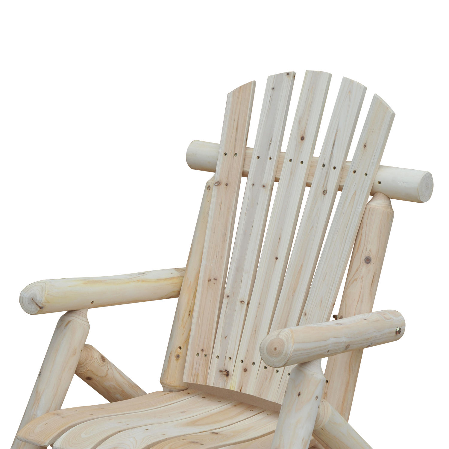 Outsunny Tuinstoel tuinzetel houten stoel hoge rug met armleuningen vurenhout natuur