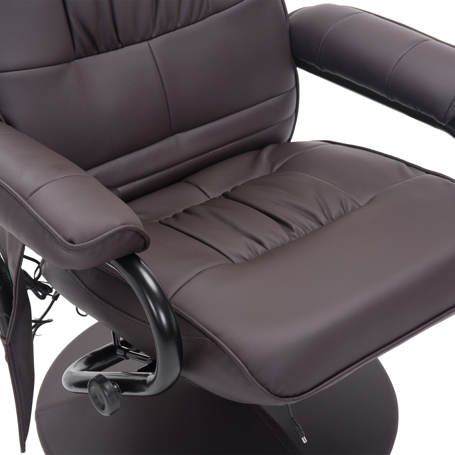 HOMCOM Massagesessel Relaxstoel, inclusief voetenbank, met 10 vibratiepunten en 1 afstandsbediening, 77 cm x 84 cm x 95 cm, bruin