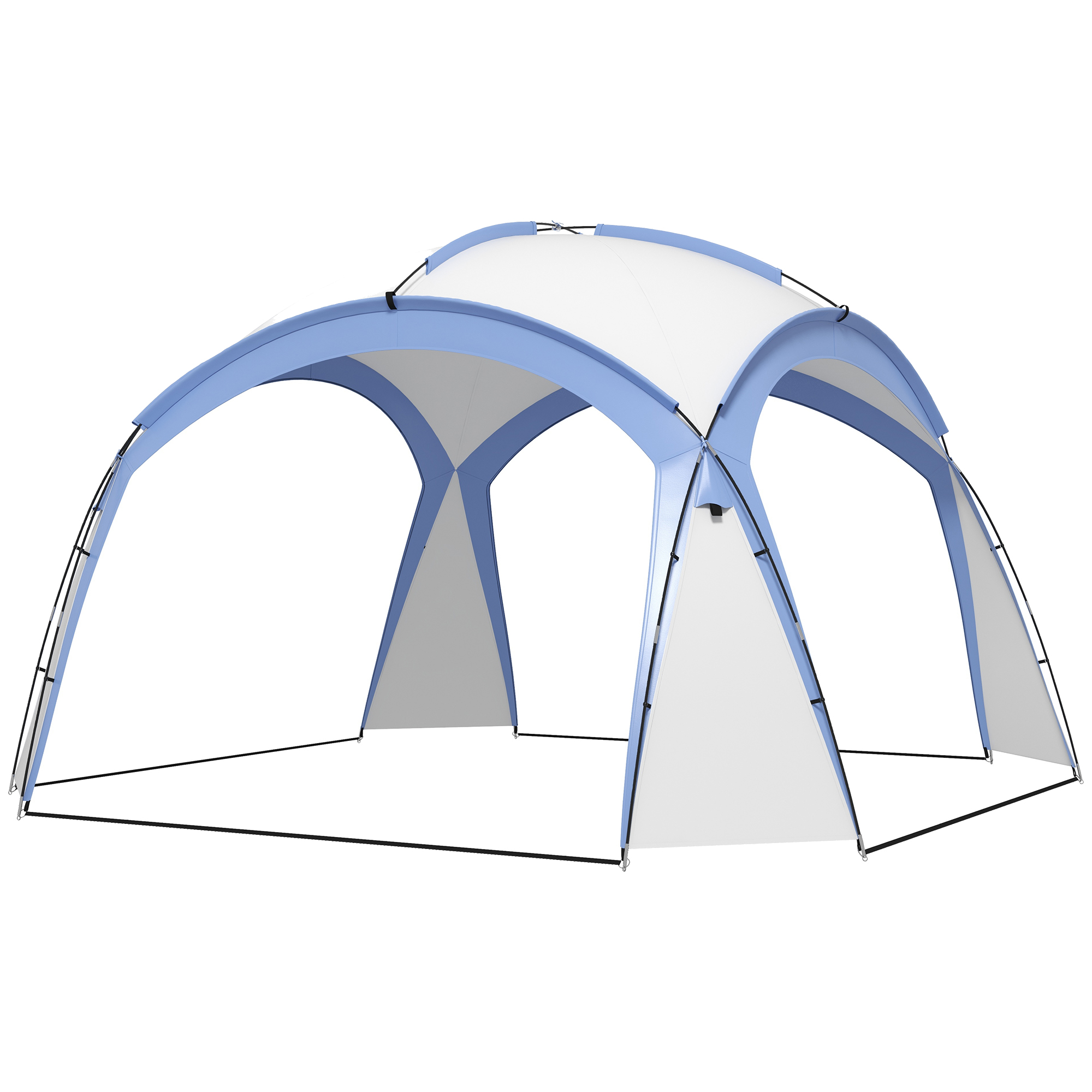 Outsunny Event Shelter 3,5 x 3,5m Paviljoen met Haak Deur Waterafstotend Winterbestendige Tuinpaviljoen Blauw