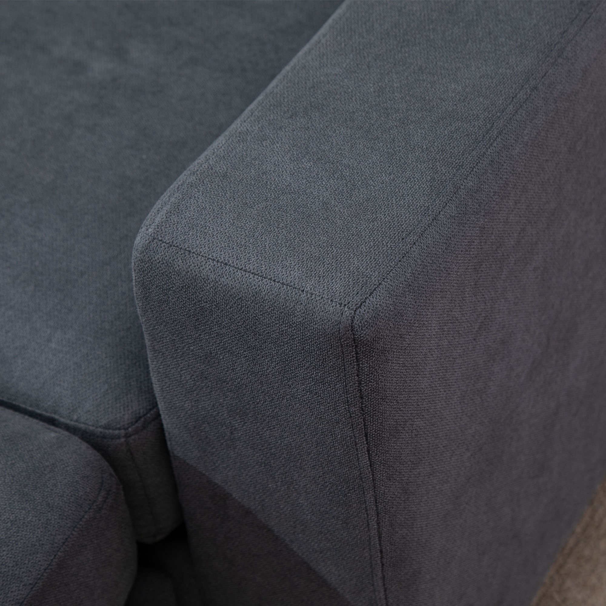 HOMCOM Hoekbank in Scandinavisch design, met knoopdetail, massief hout, linnenlook, Grijs