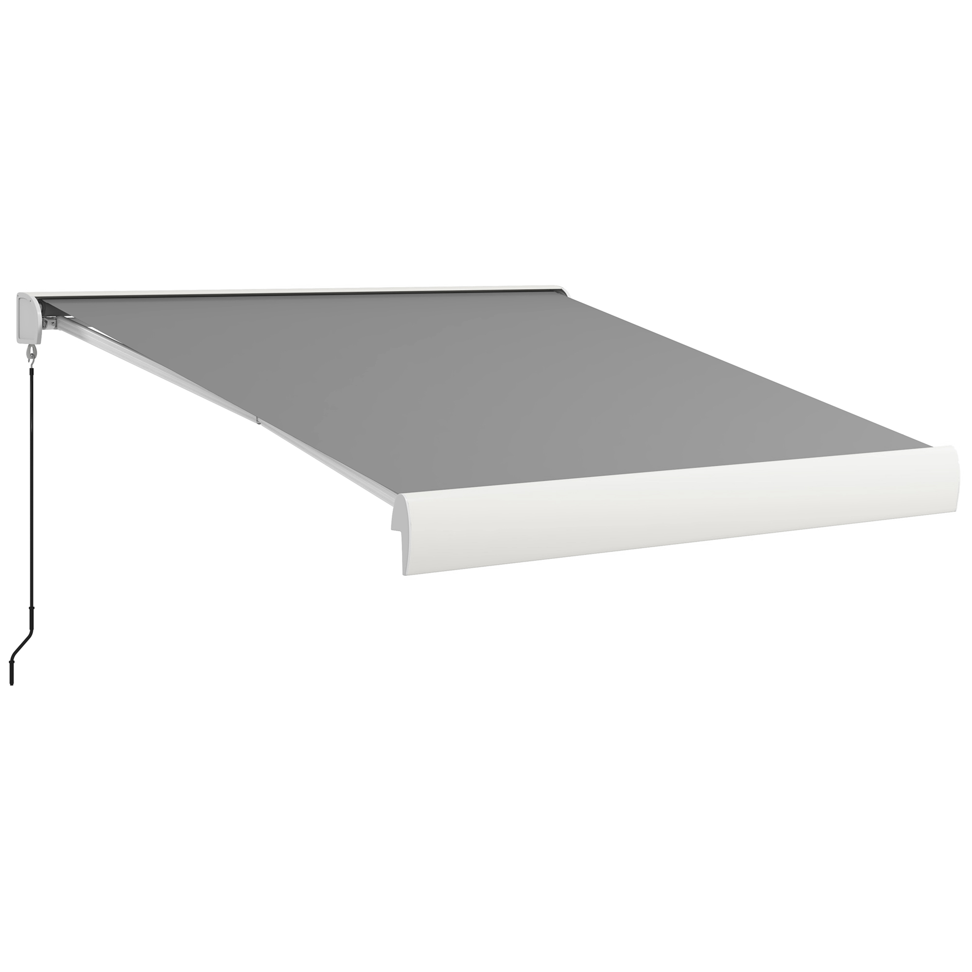 Outsunny Zonnescherm, elektrisch/handmatig uitschuifbaar, Volledige cassette, Afstandsbediening, Aluminiumframe, 3 x 2,5 m, Lichtgrijs