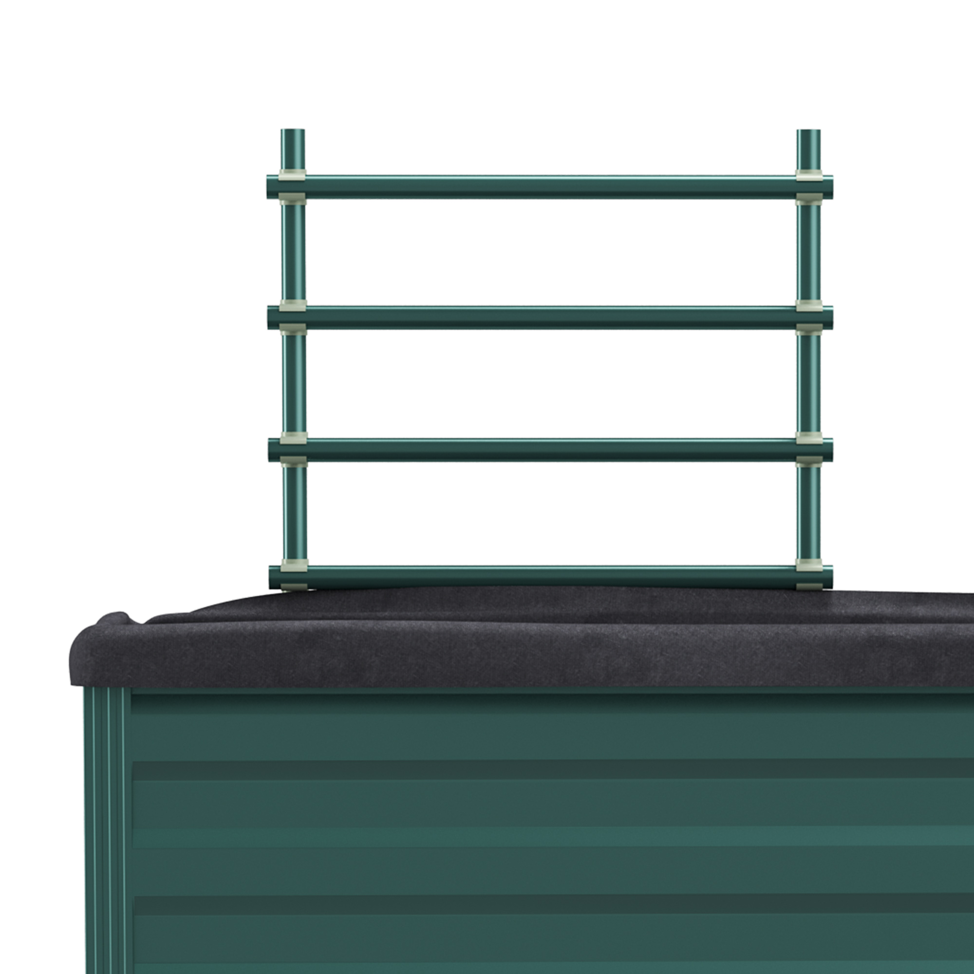 Outsunny Buitenzonnig verhoogd bed met latwerk, bloembak met wielen, plank, staal