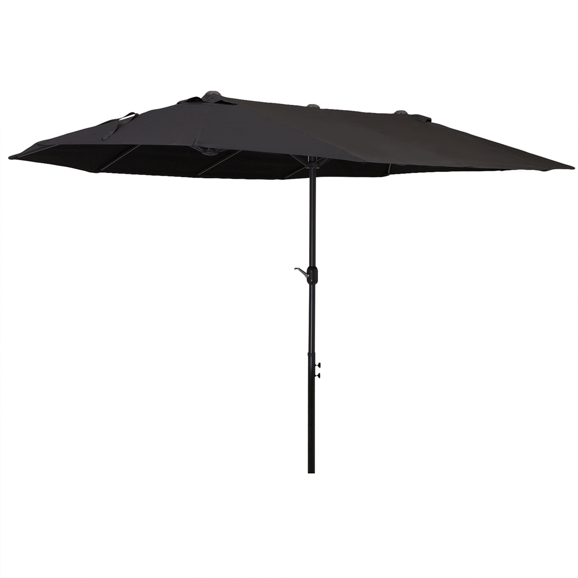 Outsunny parasol met zwengel tuinparasol dubbele marktparasol 460 x 270 cm zwart