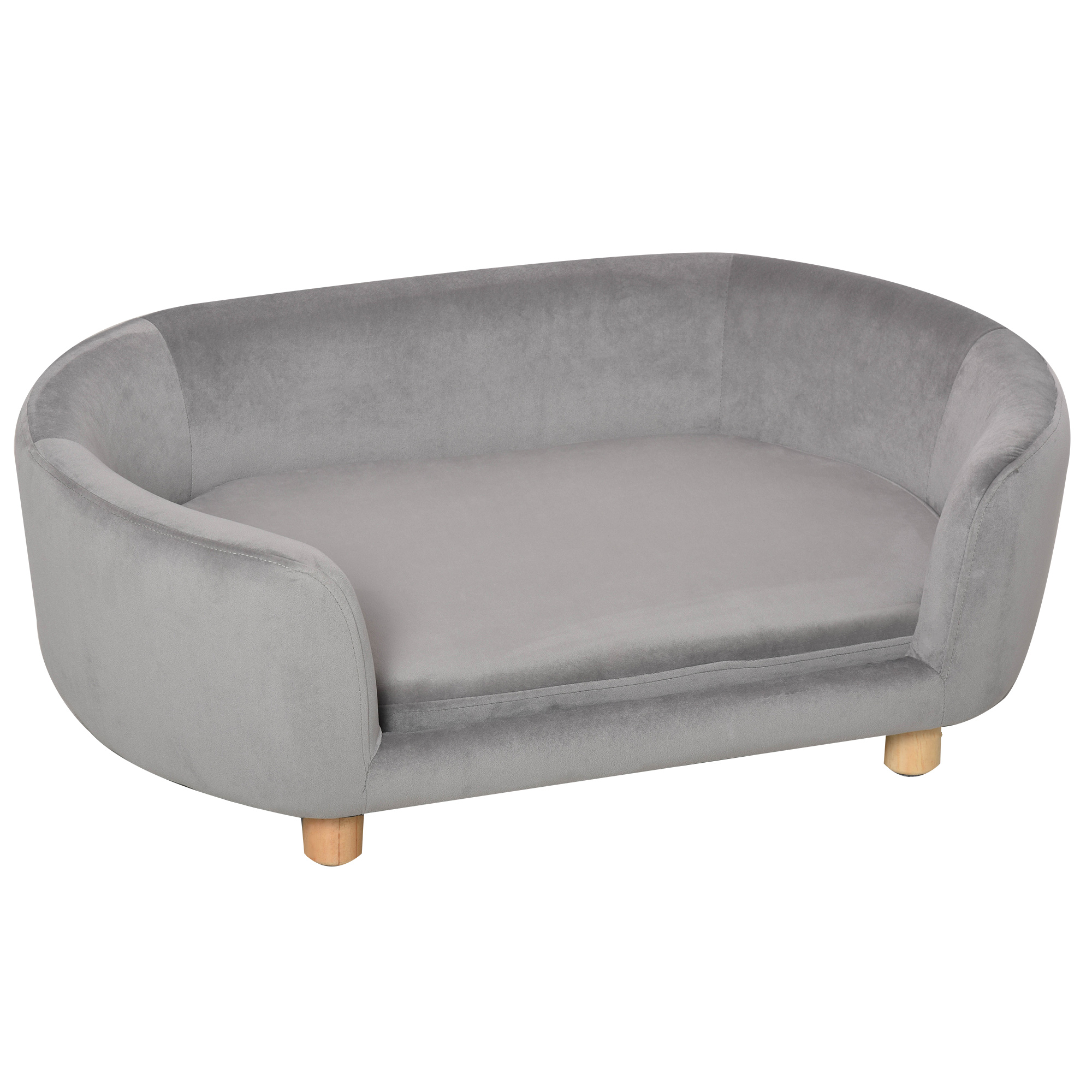 Hondenbank hondensofa katten honden berkenhout modern lichtgroen