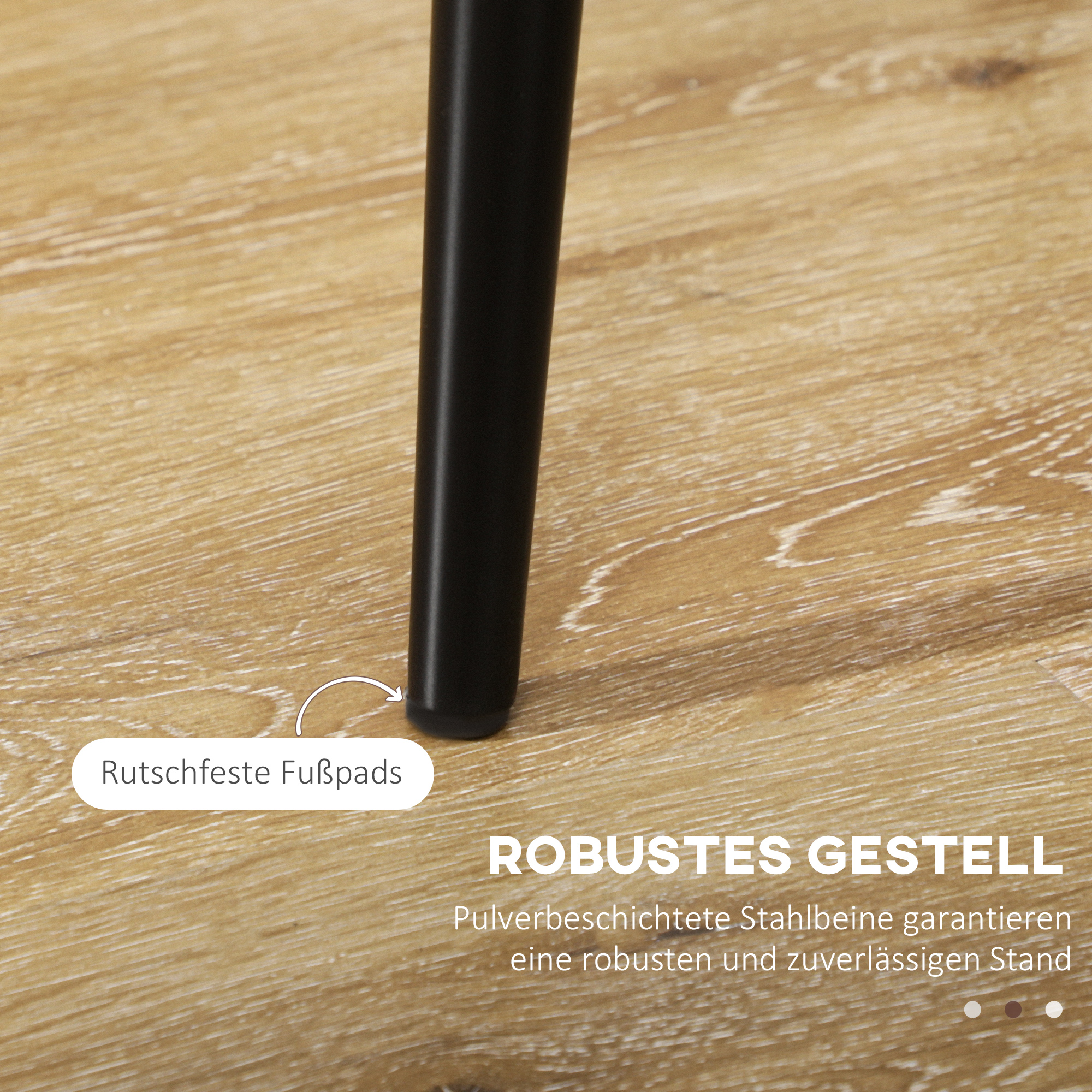 HOMCOM Set van 4 eetkamerstoelen, accentstoelen voor keukens en eetkamers, stoelenset, velourslook, lichtgrijs+zwart