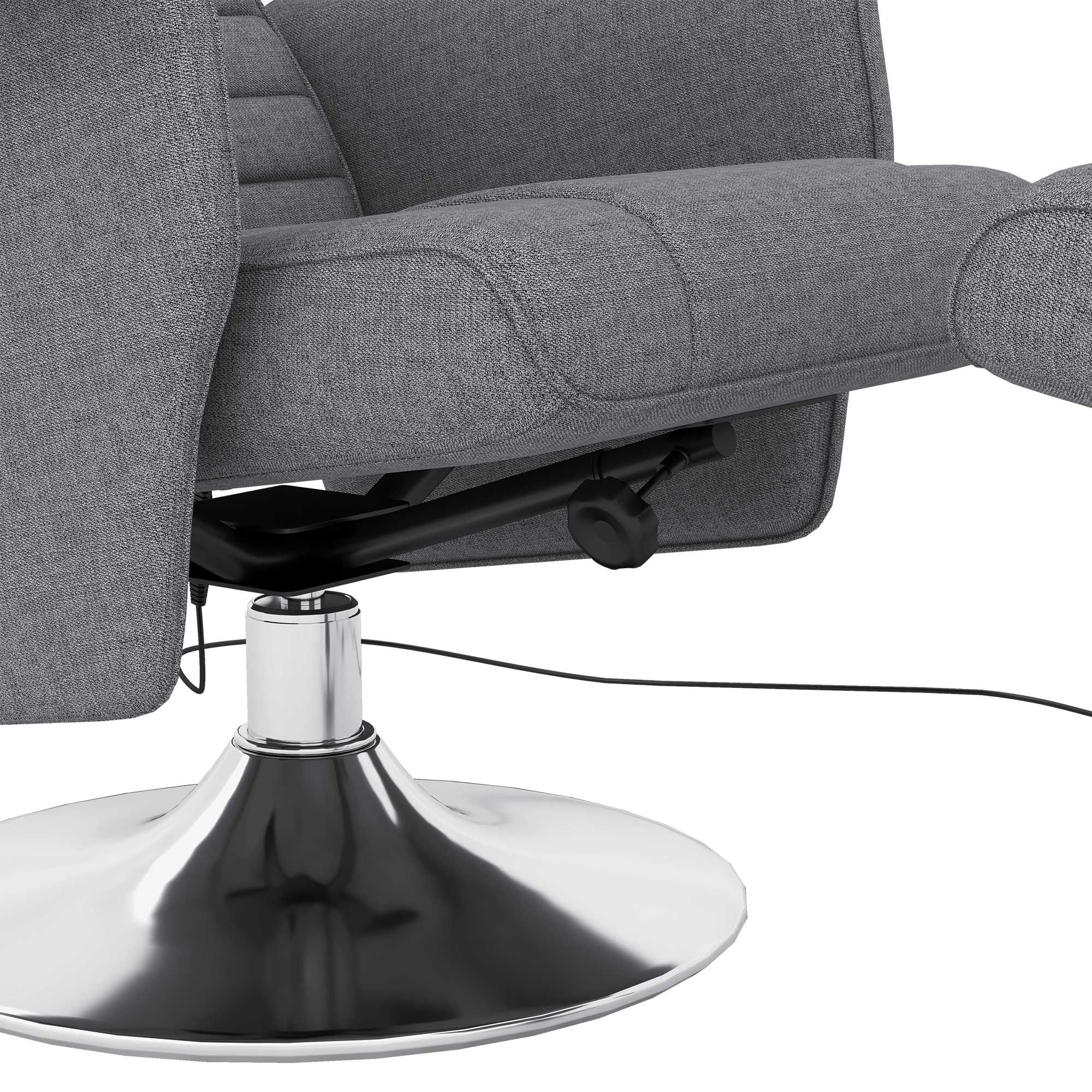 HOMCOM Massagestoel Relaxfauteuil, met Ottomaanse, 8 Vibratiekoppen, Kantelfunctie, 78cm x 90cm x 93cm, Donkergrijs