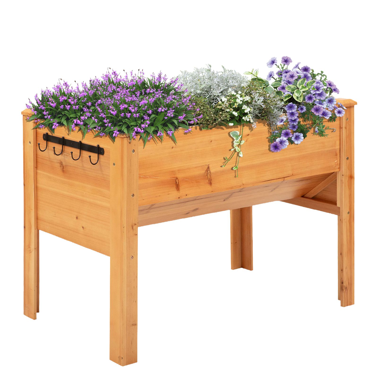 Outsunny verhoogd bed 124cm x 60cm x 81cm