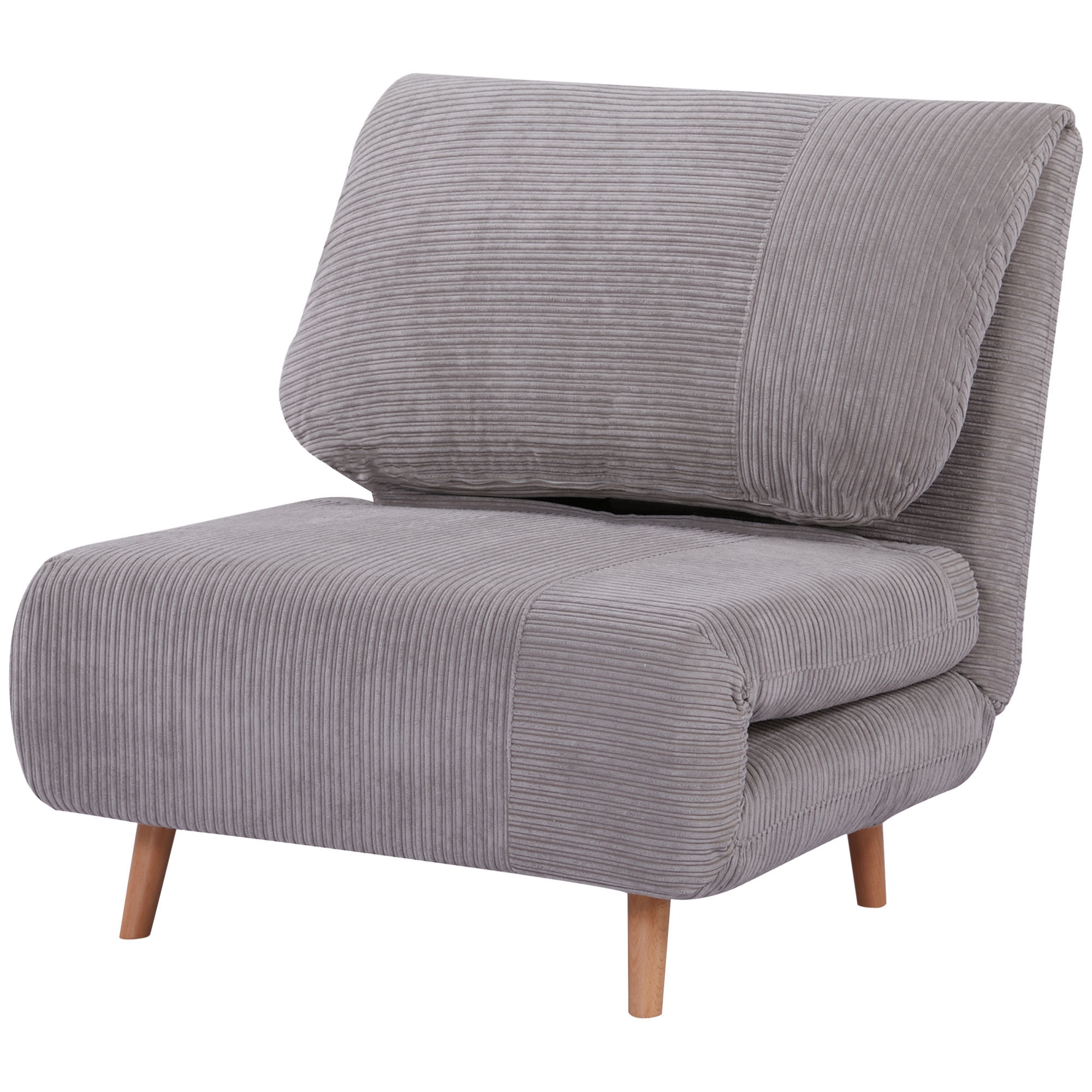 HOMCOM 2-in-1 slaapbank, fauteuilbed, opvouwbare matras, logeerbed, opklapbed, lichtgrijs