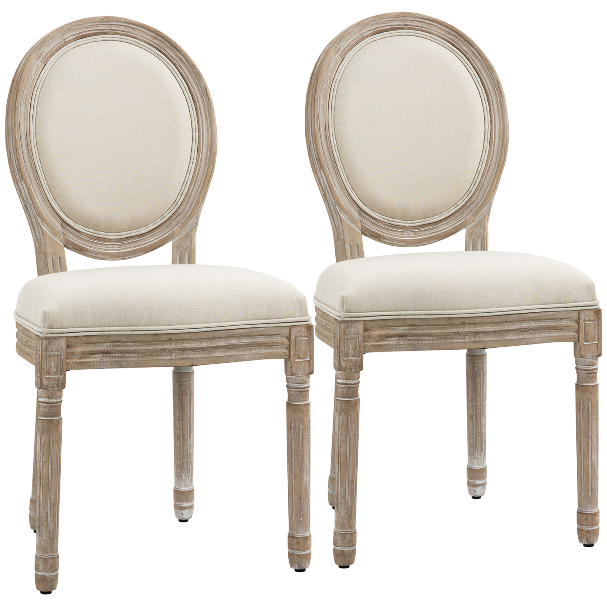 HOMCOM set van 2 eetkamerstoelen 49 cm x 56 cm x 96 cm
