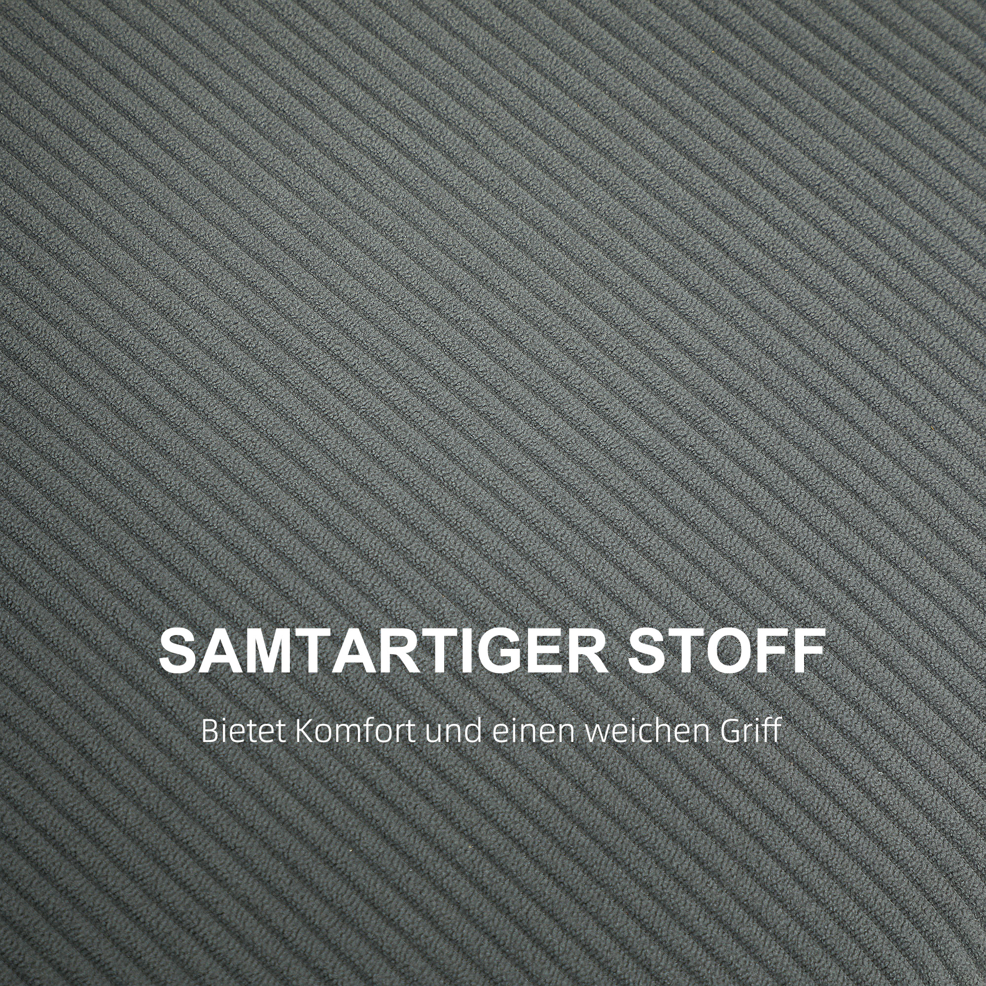 HOMCOM Tweezitsbank, Stoffen Bank, 2 Rugkussens, Corduroy Bekleding, 145 x 75 x 78 cm, Antraciet