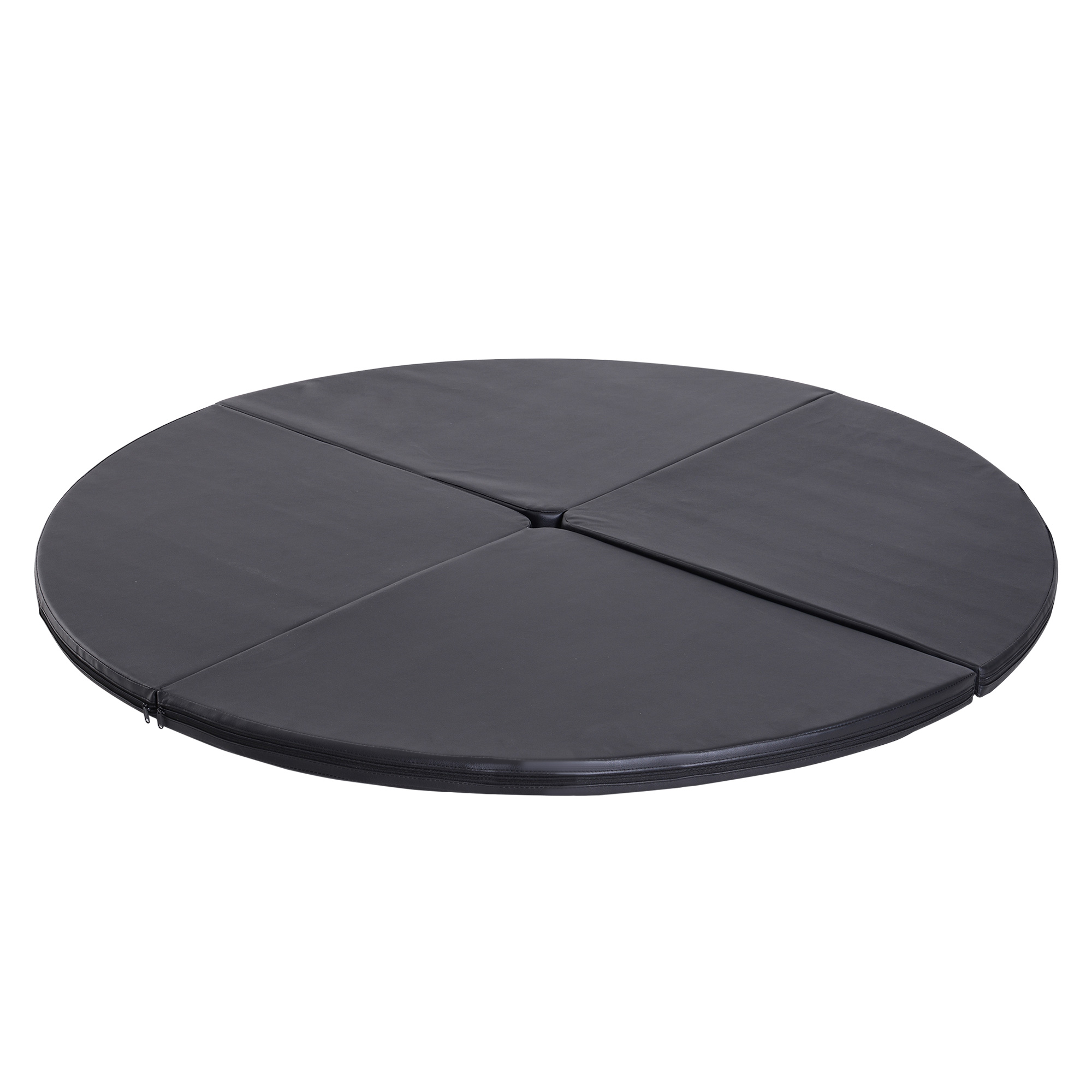 HOMCOM Paaldansmat, 5 cm dikke ronde kunststof mat voor paaldansoefeningen, gymnastiek, yoga, Zwart