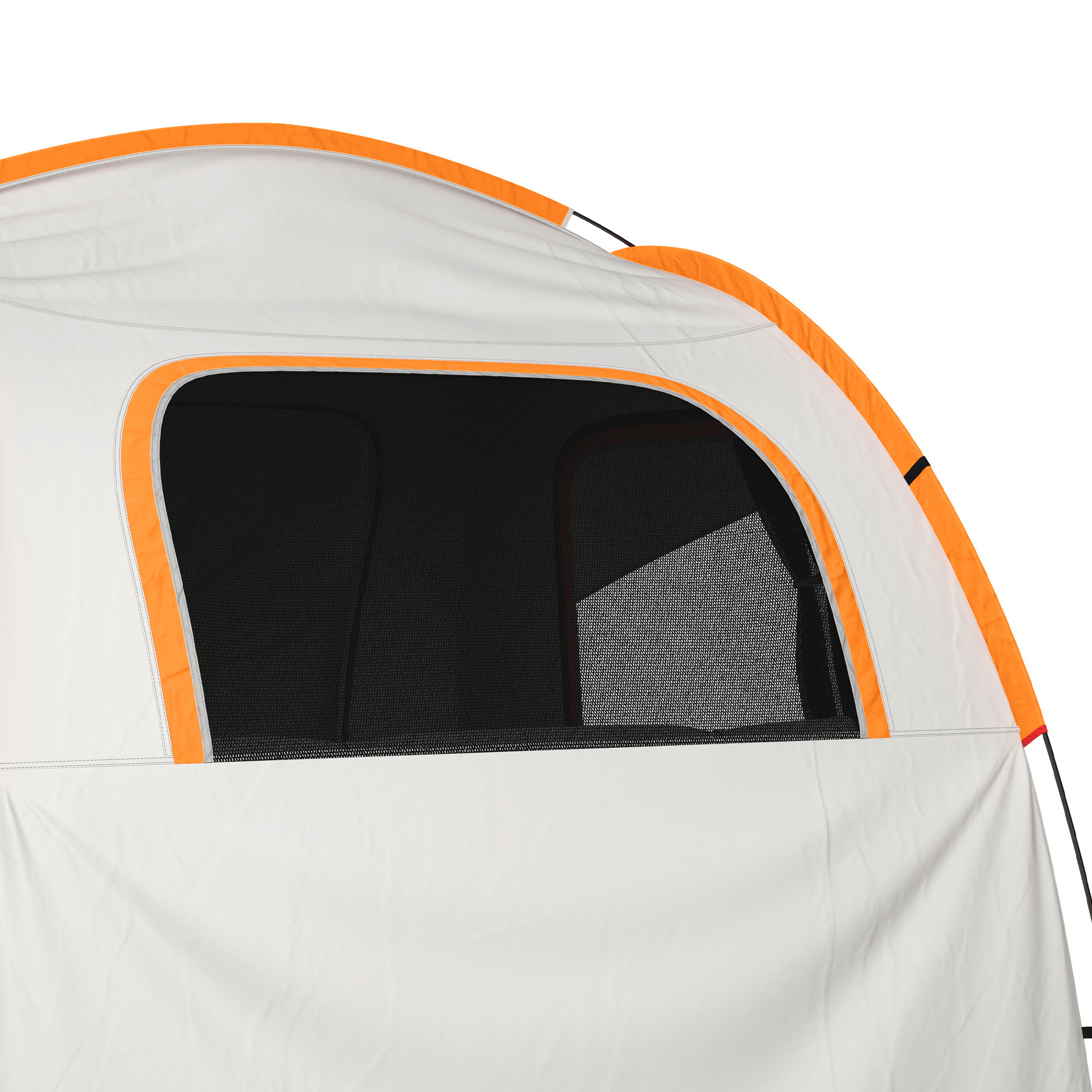 Outsunny Auto Tent Kampeertent, 3 deuren, weerbestendig, 239cm x 210cm x 210cm, Oranje + Grijs