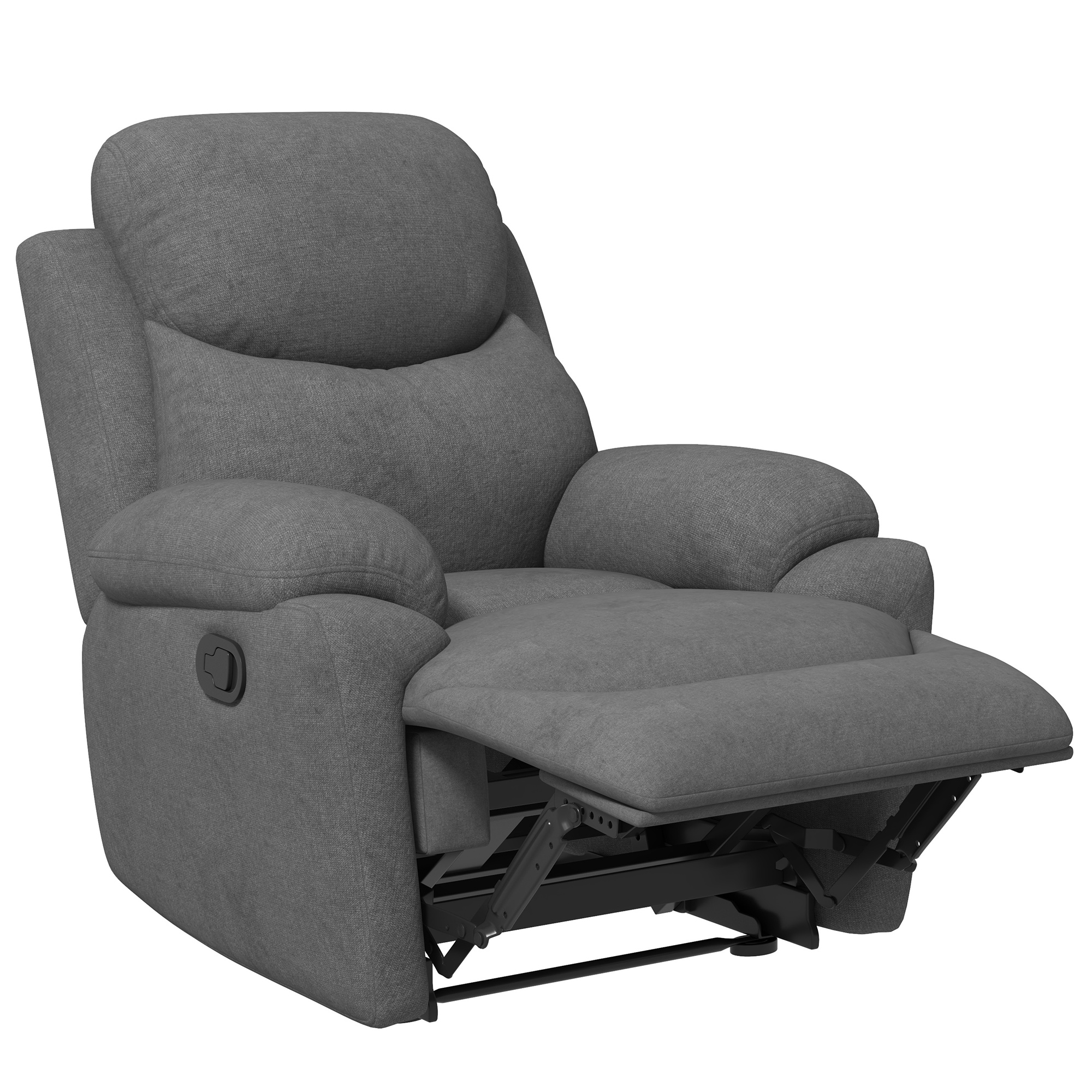 HOMCOM Relaxstoel, TV-stoel met ligfunctie en stoffen bekleding