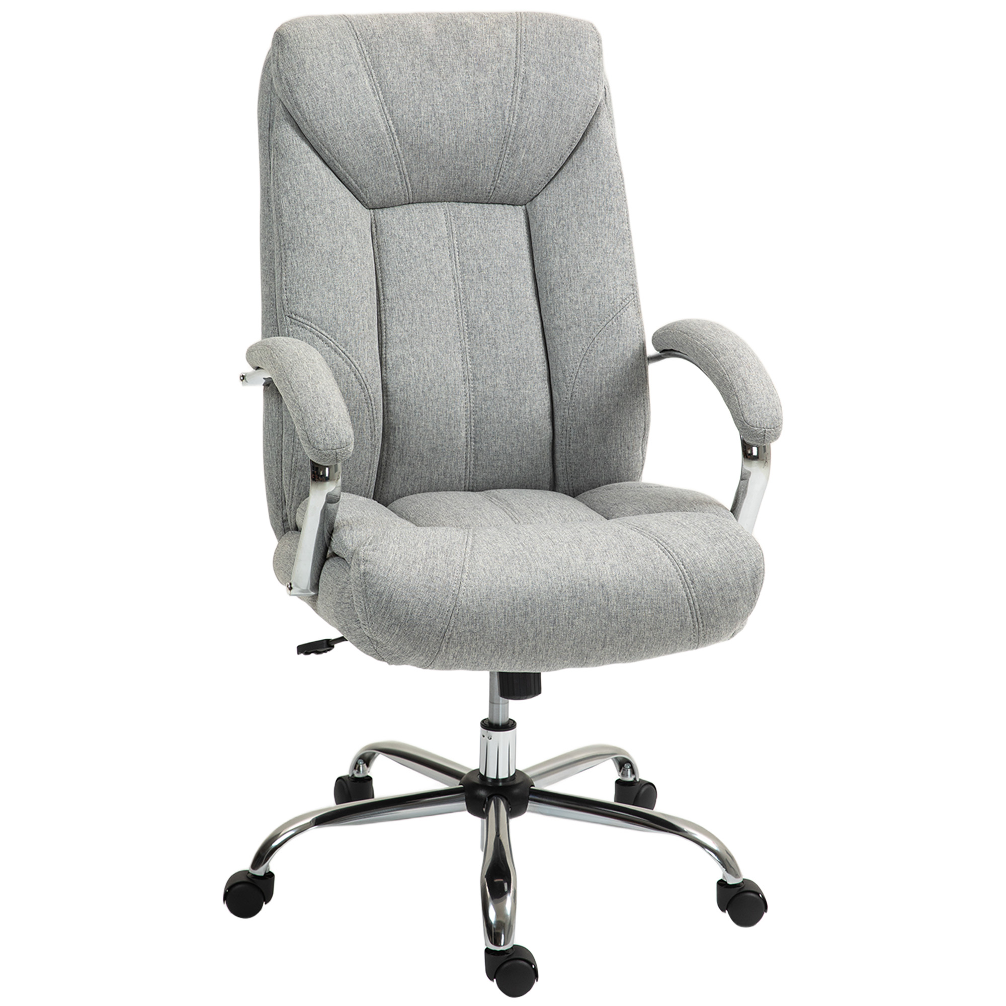 Vinsetto Ergonomische Bureaustoel, Hoge Rugleuning, Ademende Bekleding, Verstelbare Hoogte, Grijs