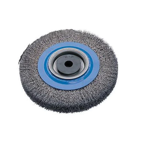 WALTER 13B180  ~  Bench Grinder Wire Brush with crimped wires (8 Inch x 1 Inch x 5/8 Inch to 1-1/4 Inch)