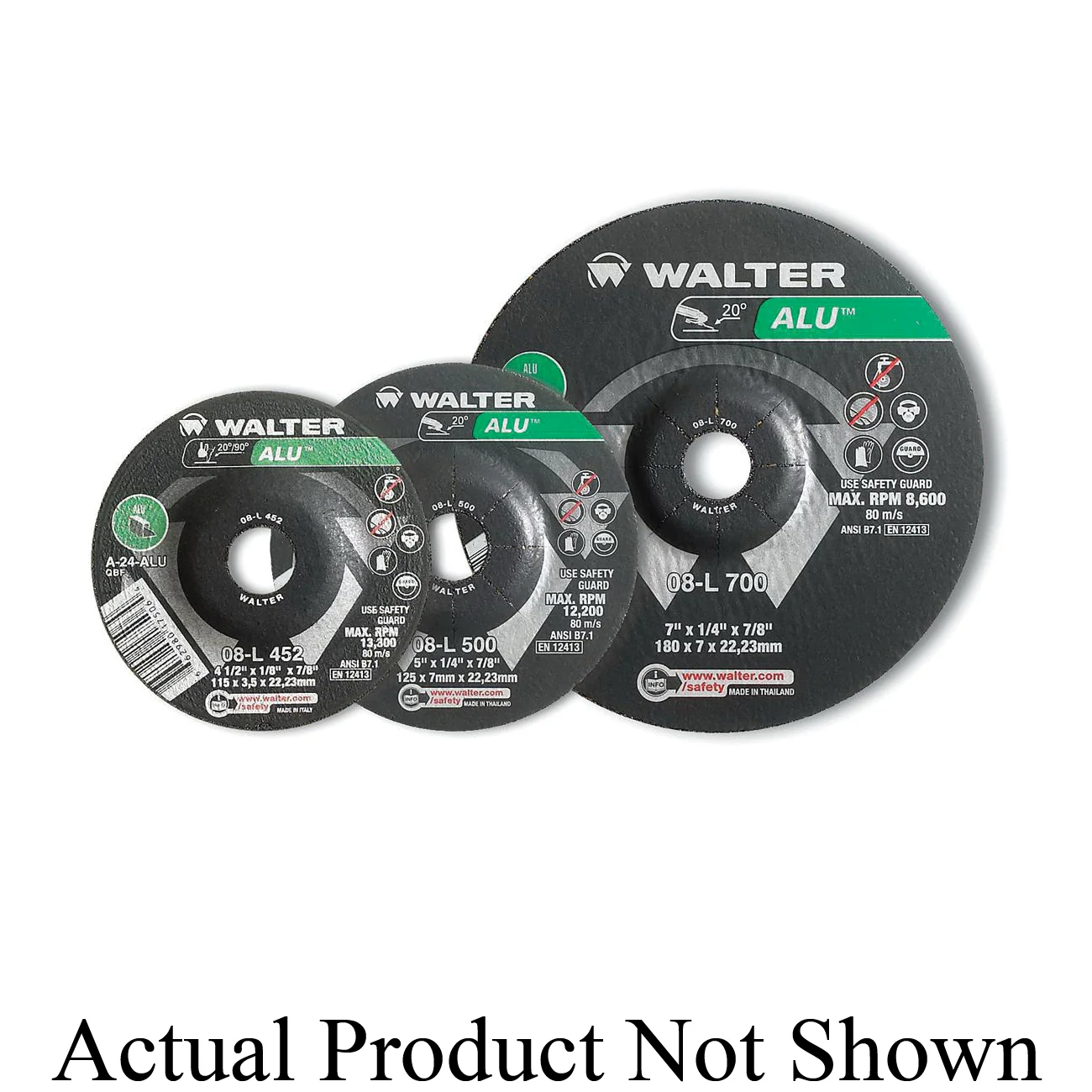 WALTER 08L700 ~ 7X1/4 Alu Grinding Wheel