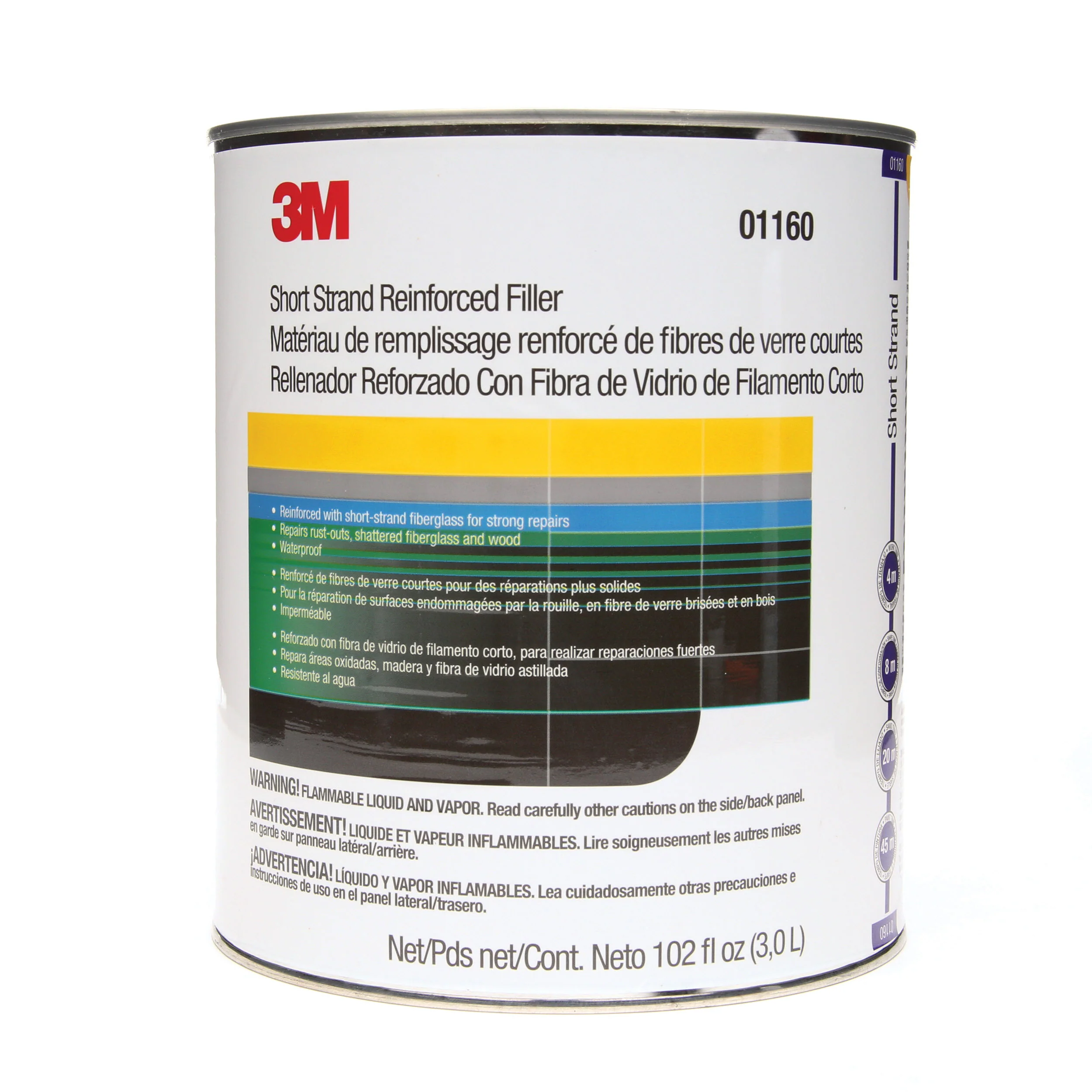 3M 01160  ~  Short Strand Reinforced Filler 128 Fl. Oz. (3.78 L)