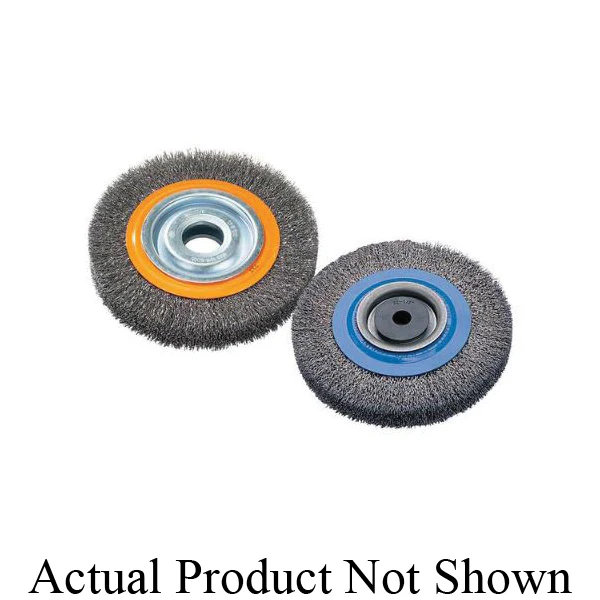 WALTER 13B185  ~  Bench Grinder Wire Brush with crimped wires (8 Inch x 3/4 Inch x 1/2 Inch to 1-1/4 Inch)