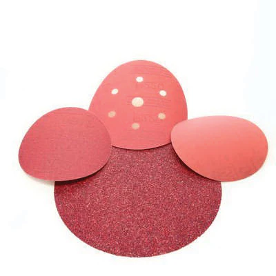 3M 01189  ~  6 Inch x Non-Vacuum Red Abrasive 316U Aluminum Oxide 600 Grit Velcro Paper Disc